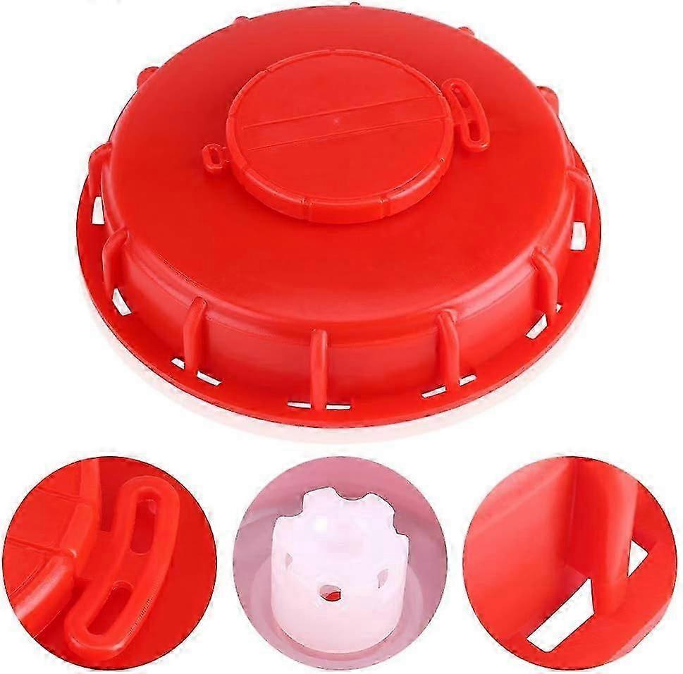 IBC Tank Cover Red Plastic Lid Cap 163mm Diameter (A)
