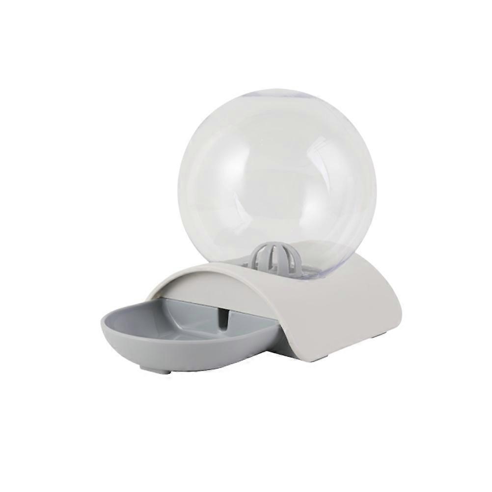 Cat Drinking Fountains Pet Watering Dispenser Round Shape Grey 29x18x23cm Prevents Overturning 1Pcs