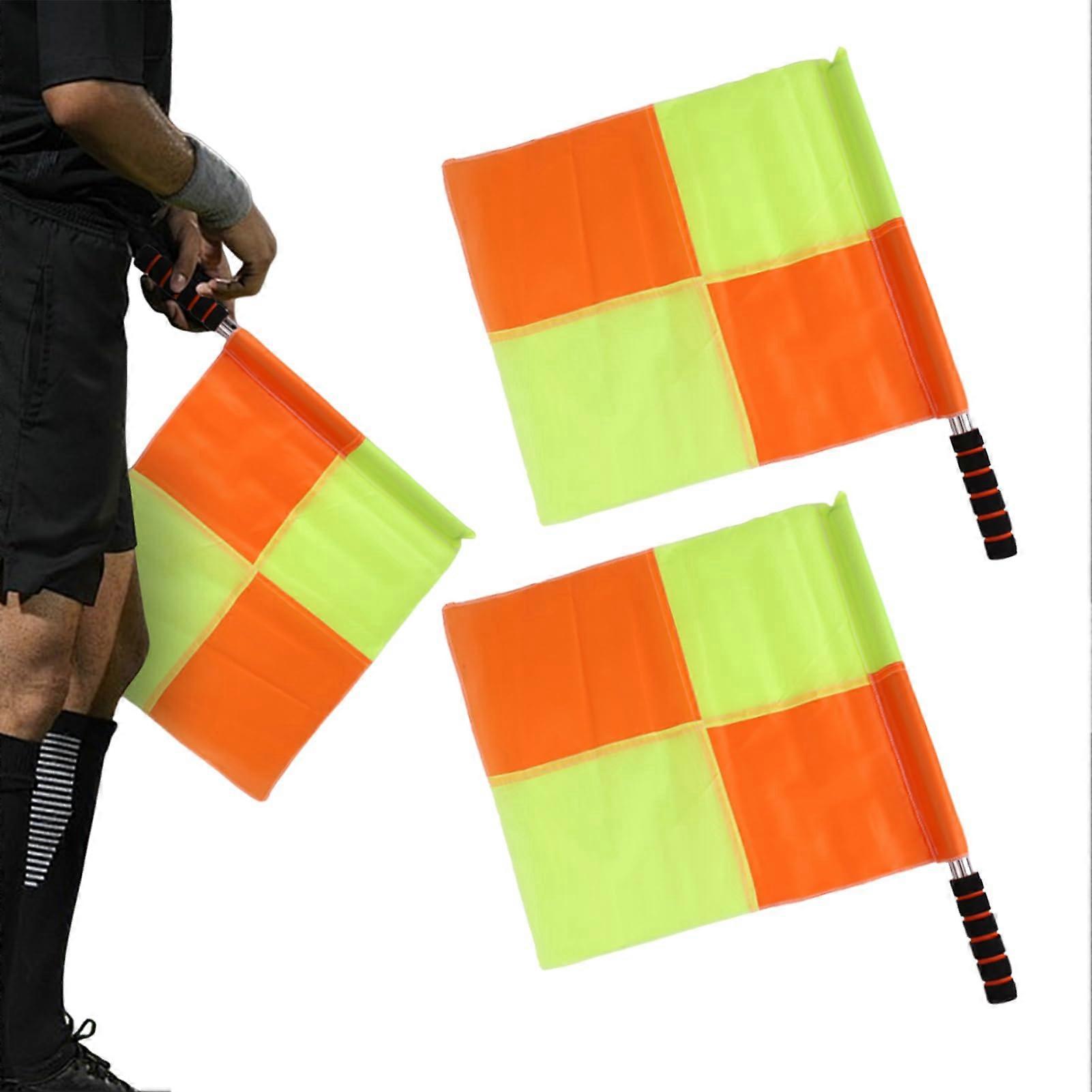 Soccer Referee Flags | Set of 2 High-Visibility Durable Lineman Flags for Outdoor Games, School Competitions, and Leagues