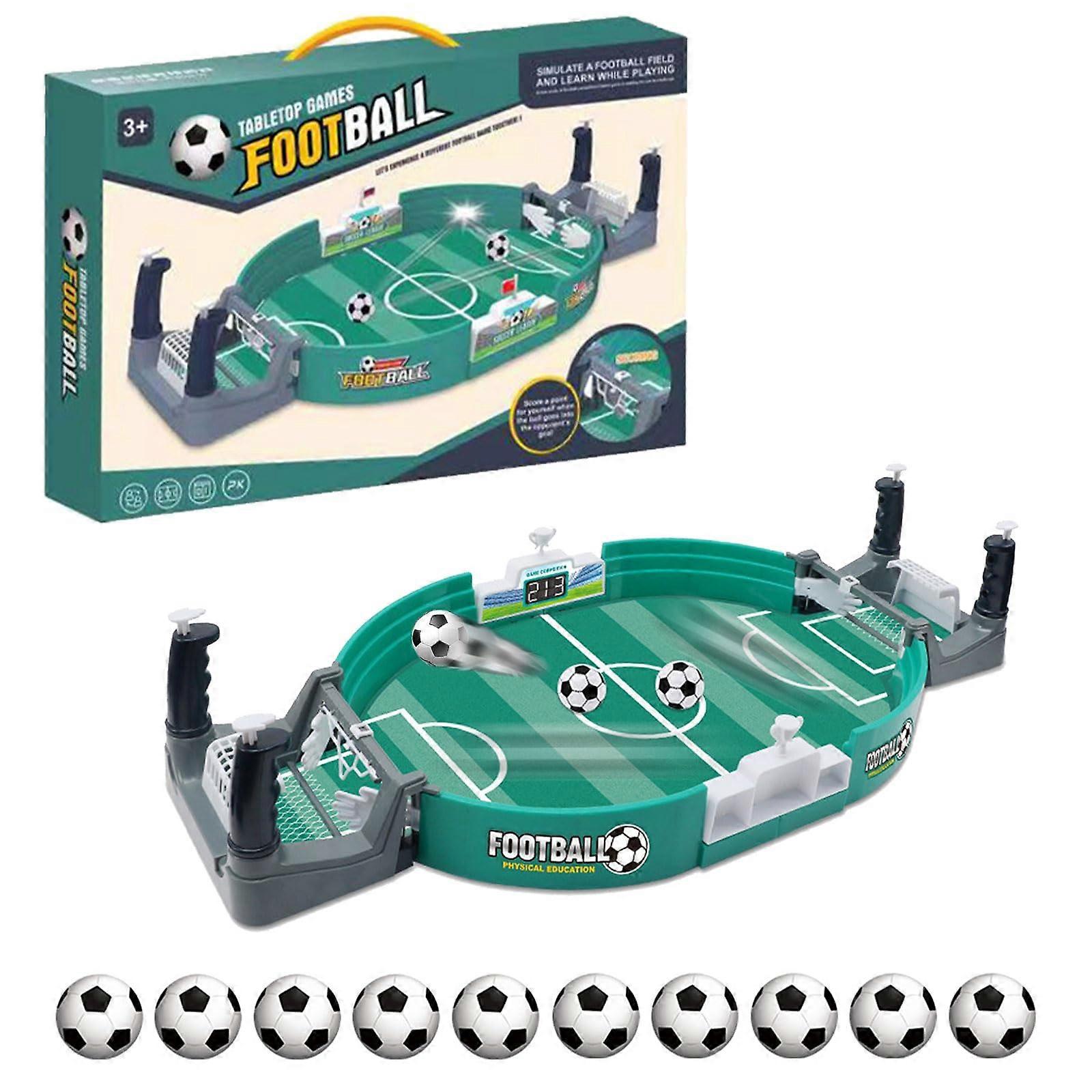 Interactive Table Football Game with 10 Footballs, 2 Player Football Gift