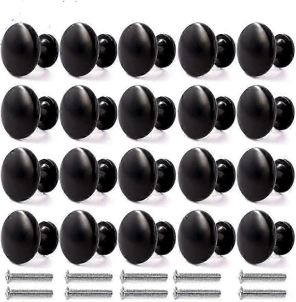 20pcs Door Knobs Drawer Knobs 30mm Vintage Handles Furniture Cabinet Knobs For Kitchen Cupboards (black)