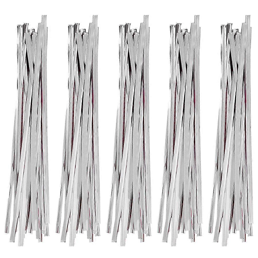 Cake And Pastry Supplies Ties Silver Baking Package Tie Metal Closure Ties Bendable Packing Ribbon For Wedding 5Packs