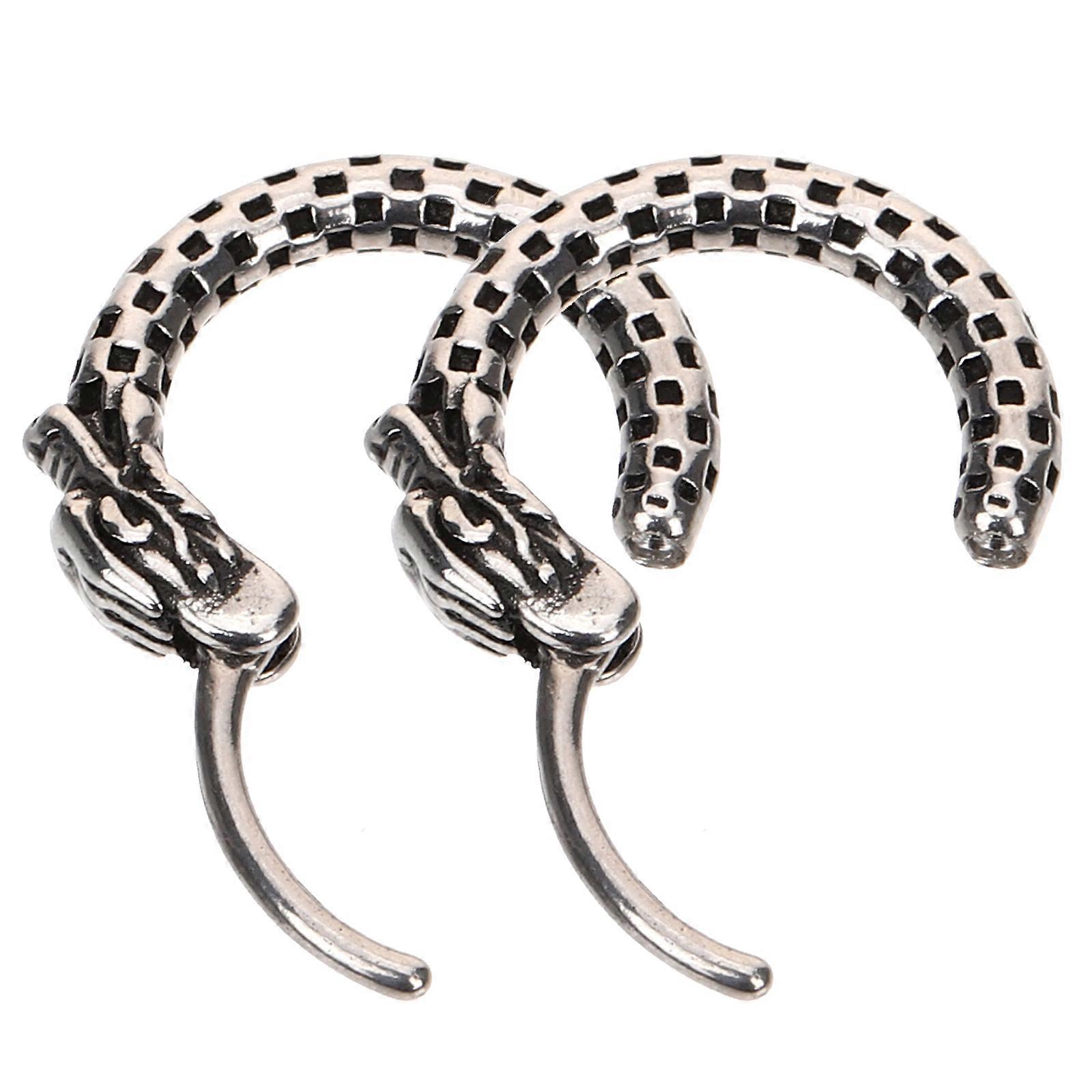 Men Loop Earrings Dragon Round Loop Earrings Durable 1Pair