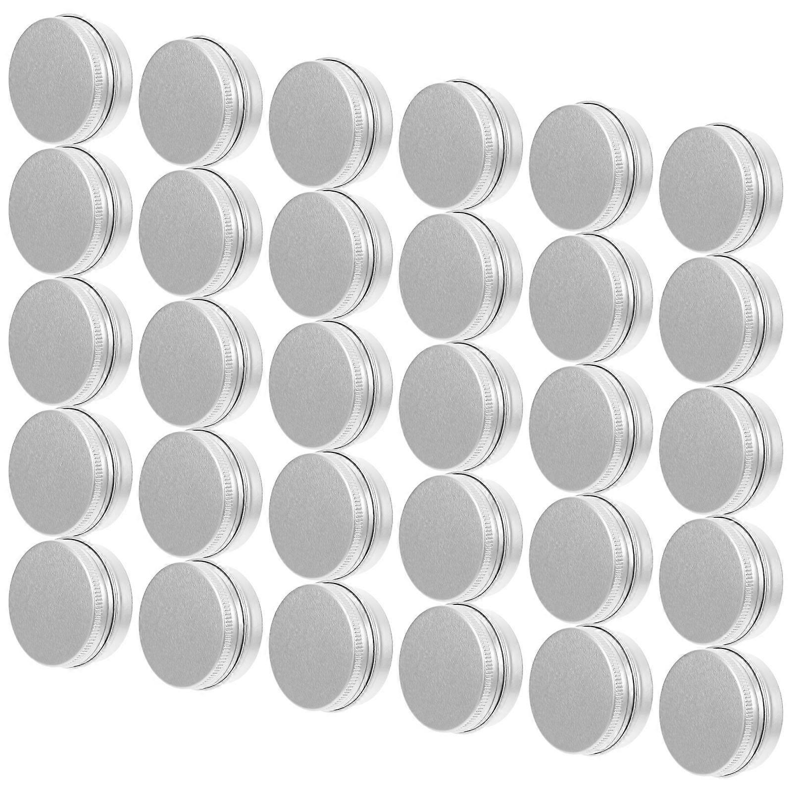 Empty Cream Container Sample Containers For Skincare Travel Facial Cream Storage Silver 4.3X4.3X1.7CM 50Pcs