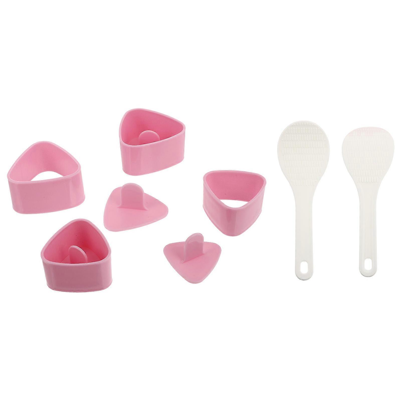 Diy Sushi Mold Onigiri Molds Sushi Roll Maker Outdoor Picnic Pink 7.5x7.5x4cm 2 Sets