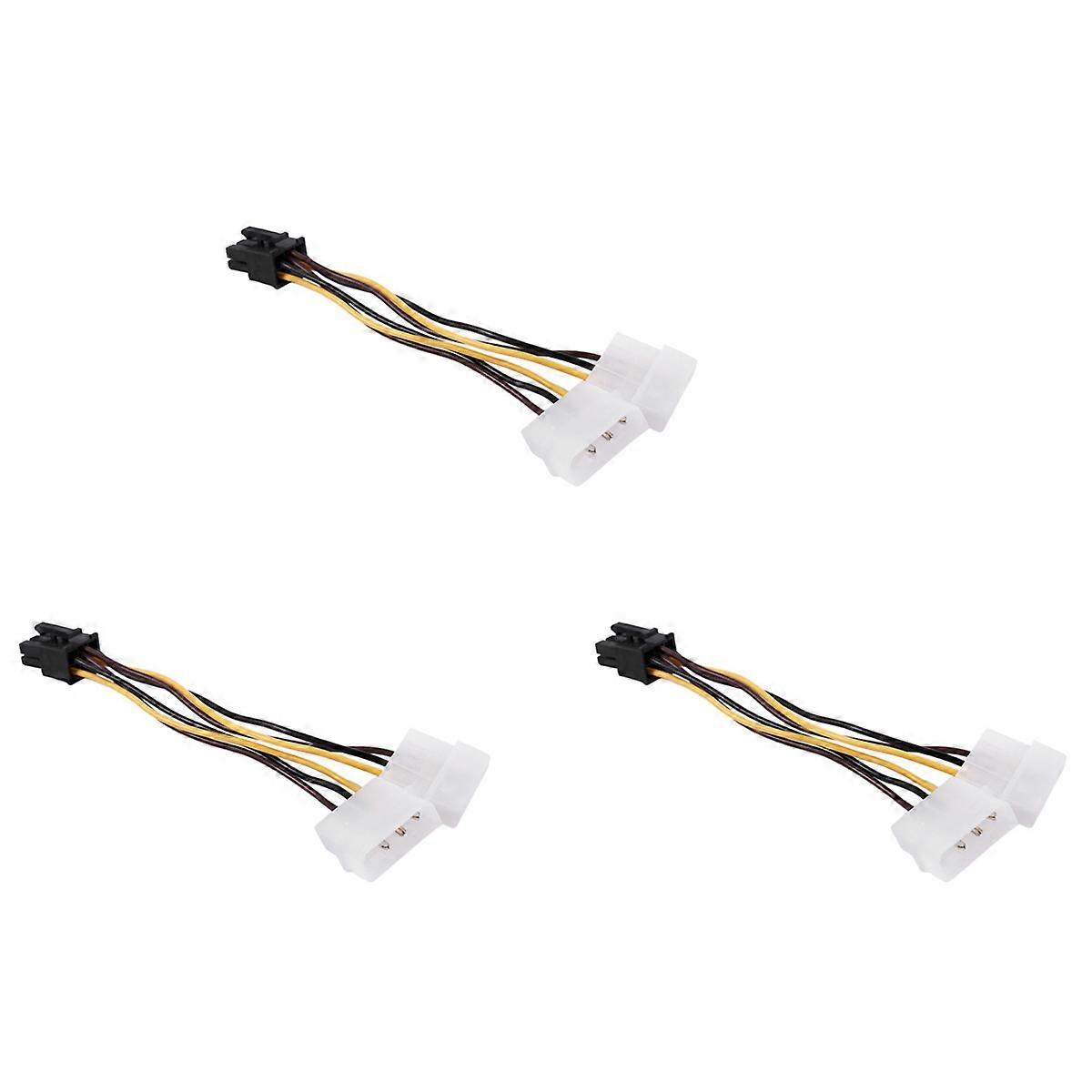 3X A Dual 4-Pin Molex IDE to 6 Pin PCI-E Graphic Card Power Connector Cable Adapter
