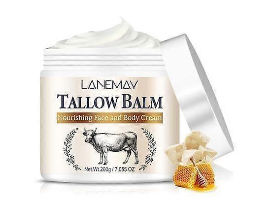 شحم البقر وبلسم الجلد بالعسل الخام | مرطب طبيعي للوجه والجسم | تركيبة عضوية تتغذى على العشب | مرطب وغير دهني وصديق للبشرة الحساسة