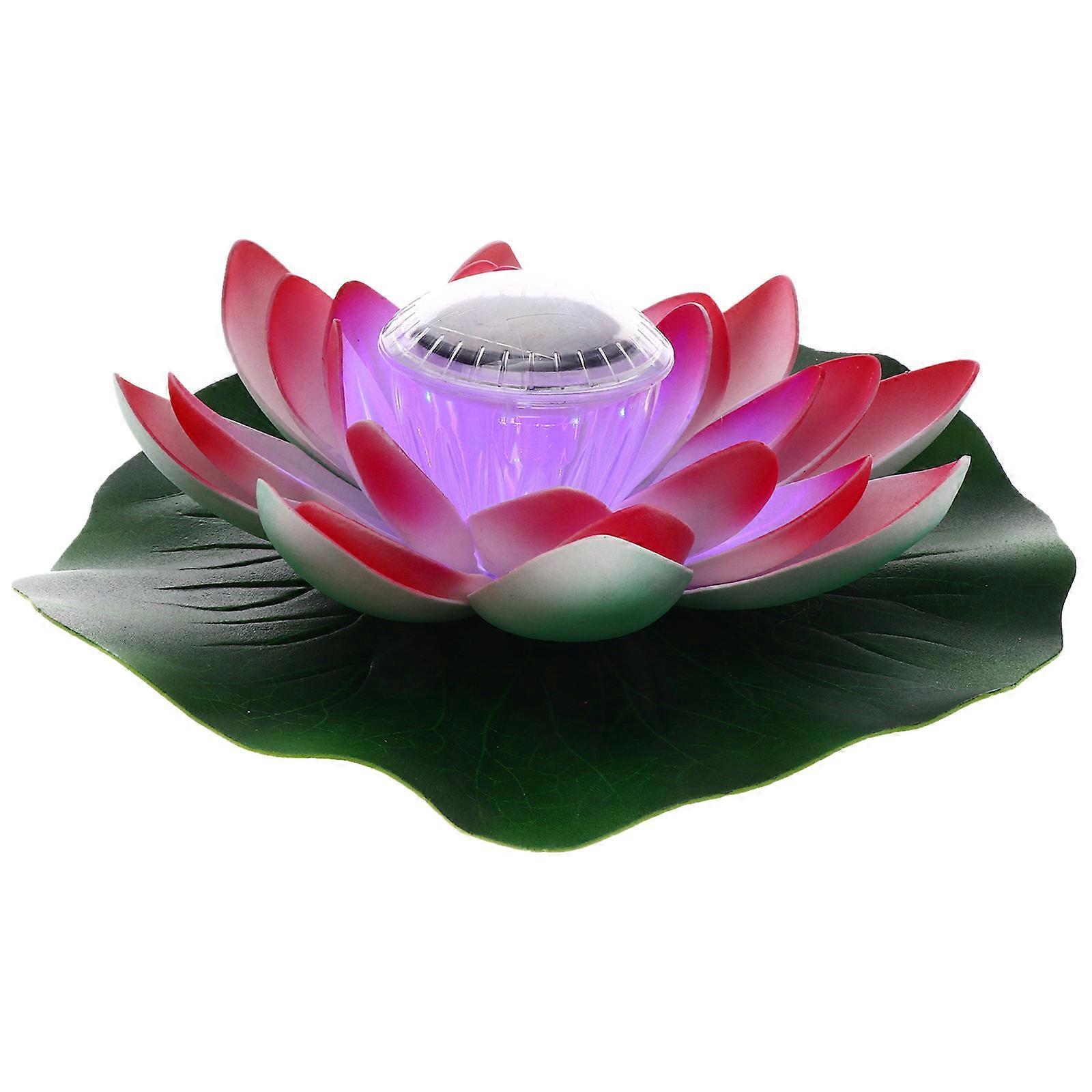 SolarPowered EVA in Red for Decoration with Lotus Shape and Support 1Pc