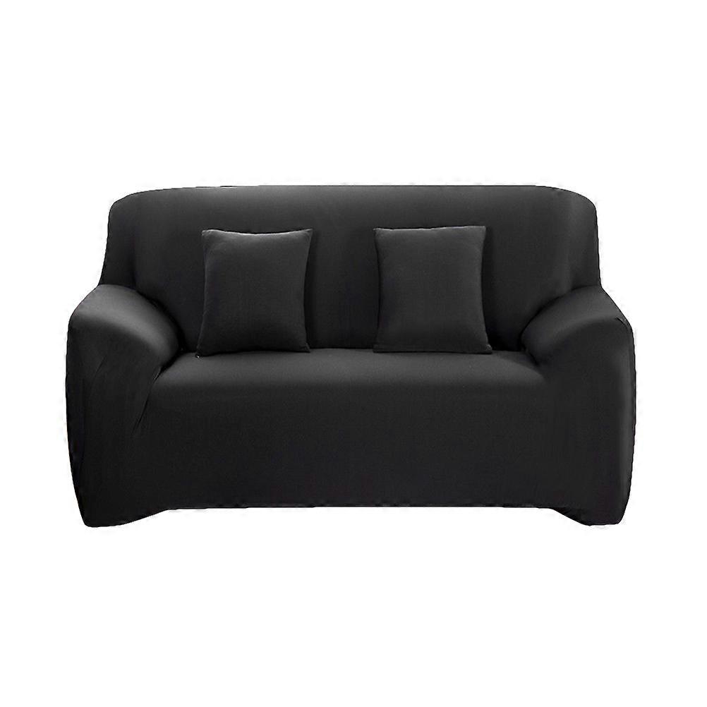 Couch Covers For Sofa Two-Seat High Elasticity Anti-Slip Protective Cover Black 185x145x0.1cm Stain Resistant 1Pcs