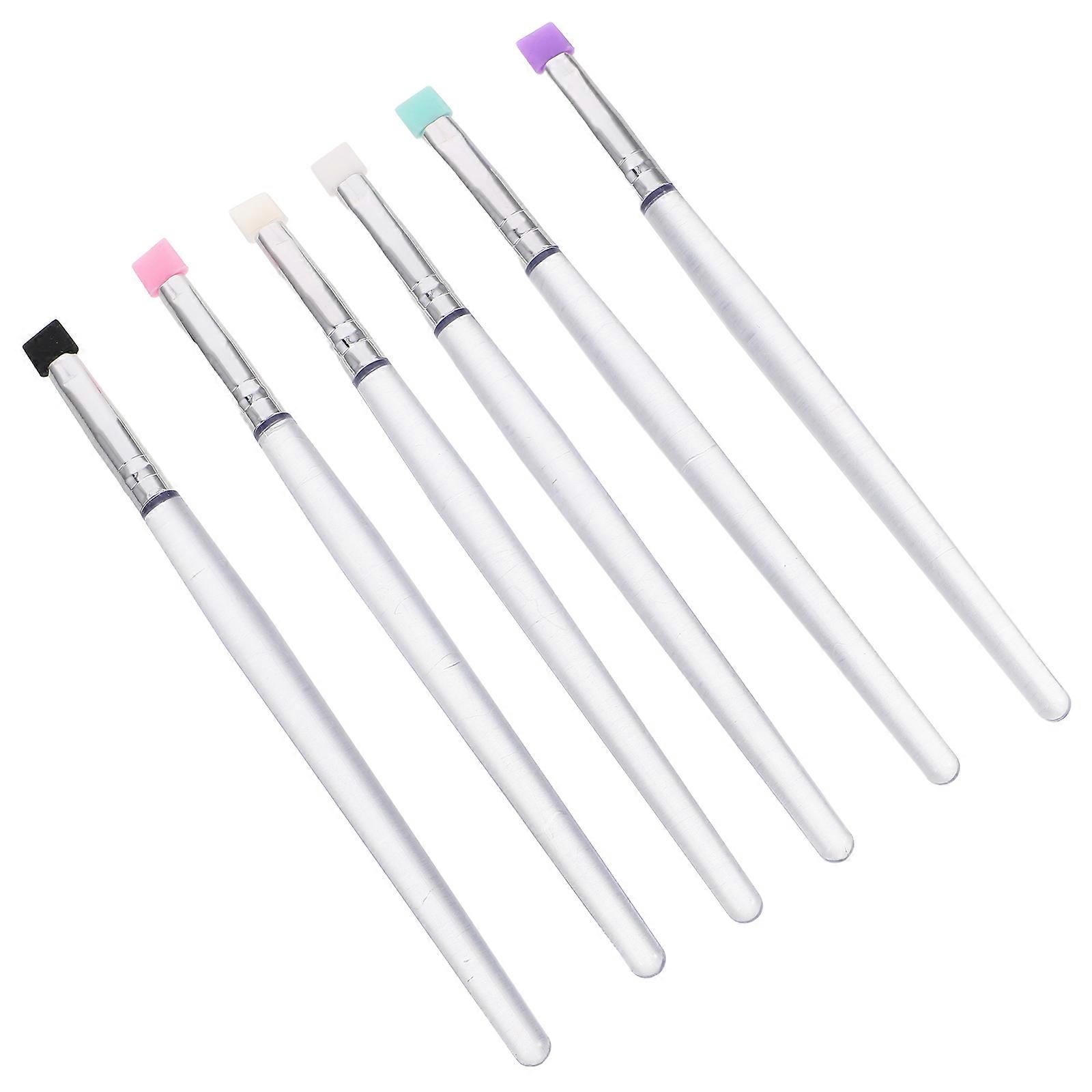 Silicone Lip Applicator Eyeshadow Stick Flat Head Brow Grooming Travel Women Beginners Professionals 6Pcs