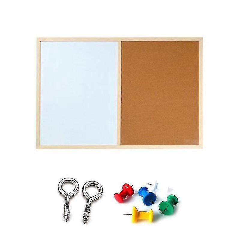 Wood Frame - Magnetic Whiteboard Drawing and Message Cork Board