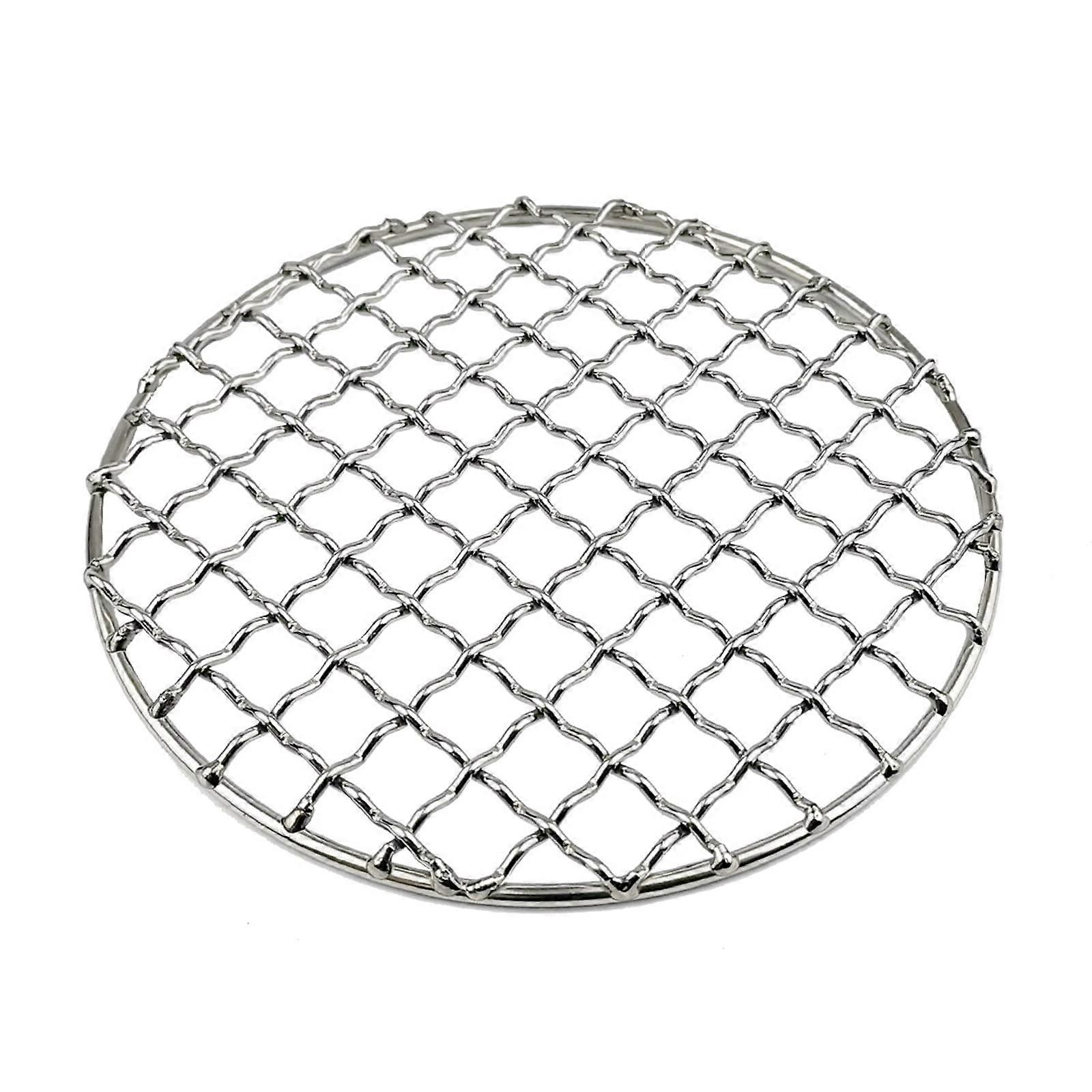 Camping grill grate made of stainless steel, for cooking, grilling, grid tray, inserts, round single net grill grate
