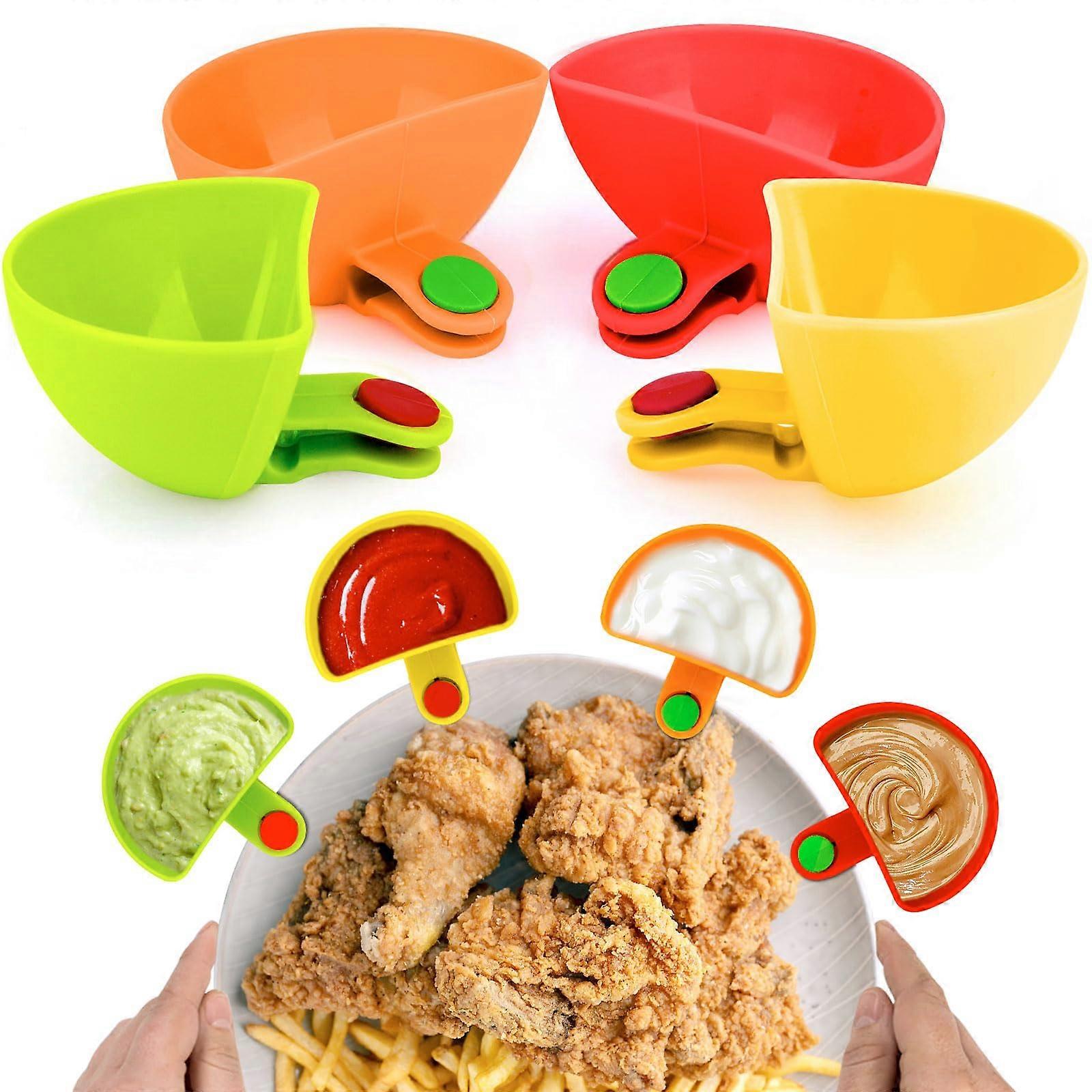 Dip Clips Bowl, Dip Container, Plate Clipon Holder, Assorted Dip Dish