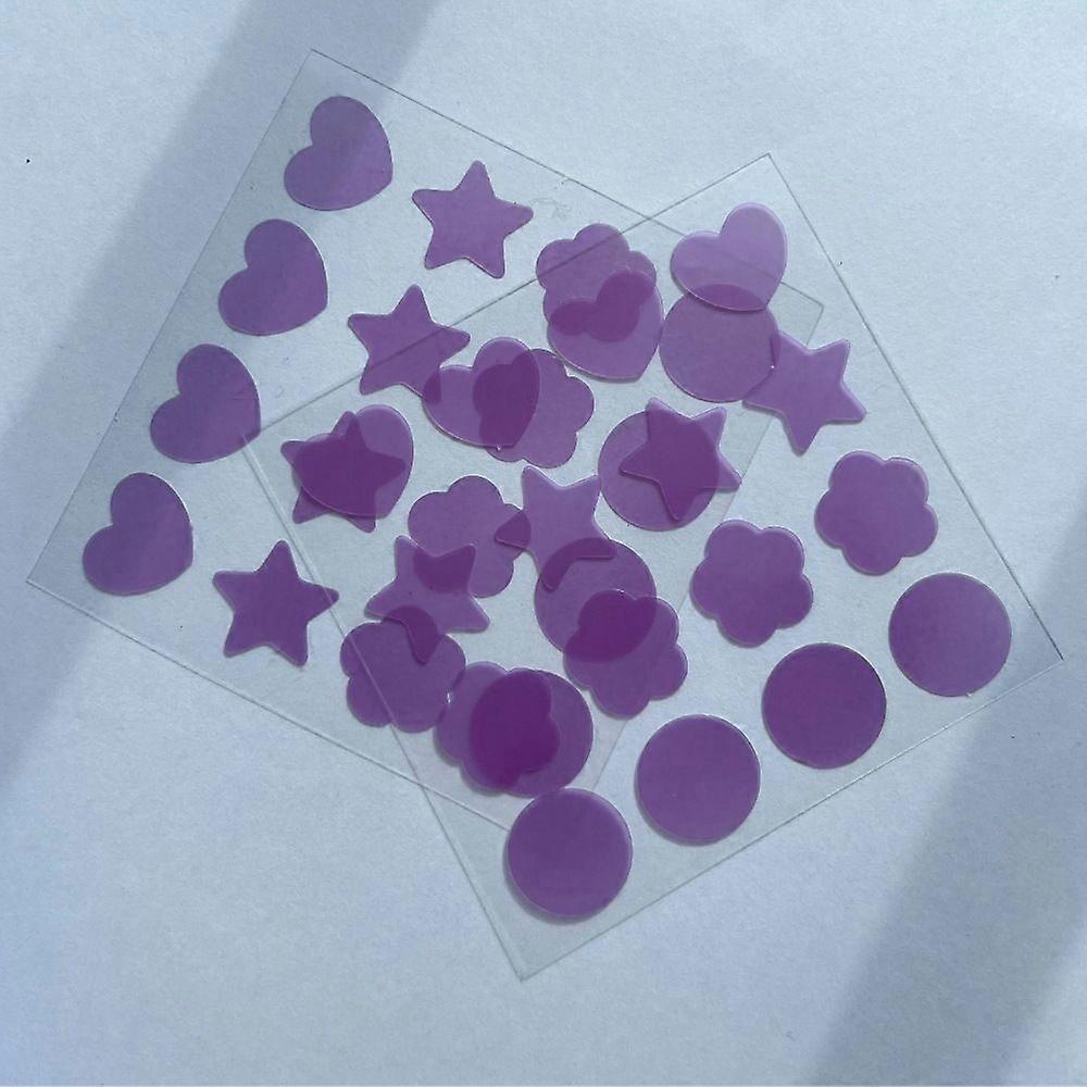 5 Sheets Uv Detection Stickers For Sunscreen: Sun Protection Reminder Heart Star Flwoer Shaped Decal Color Changing Detecting Patches For Hawaii Party