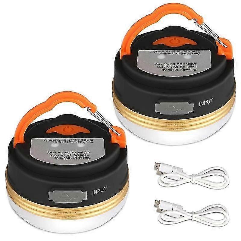 2er-Pack Camping-Laternenzeltlichter, wiederaufladbarer Akku, wasserabweisend, magnetische Basis