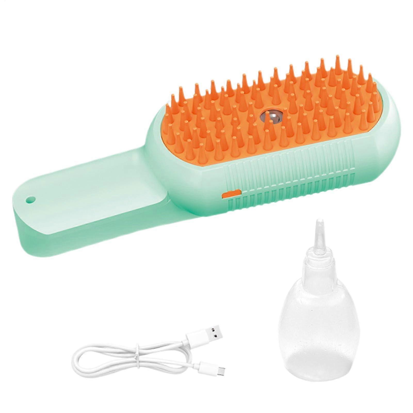 Steam Brush For Dogs And Cats Cat Steam Comb For Grooming Ergonomic Green Deshedding Spray Comb Kittens And Puppies