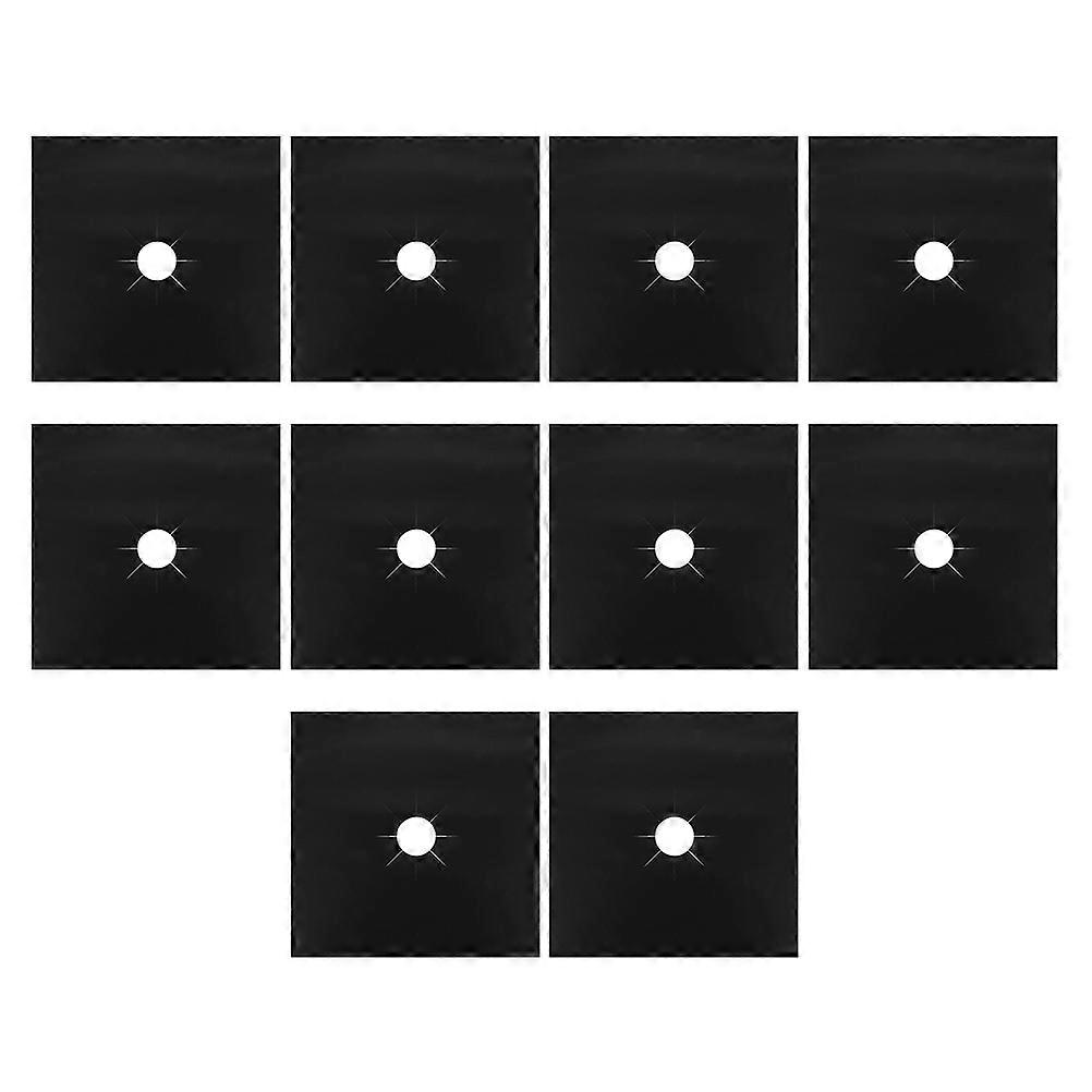 PTFE Gas Stove Cover Black Heat Resistant and Non Stick for Home Use 10 Pieces