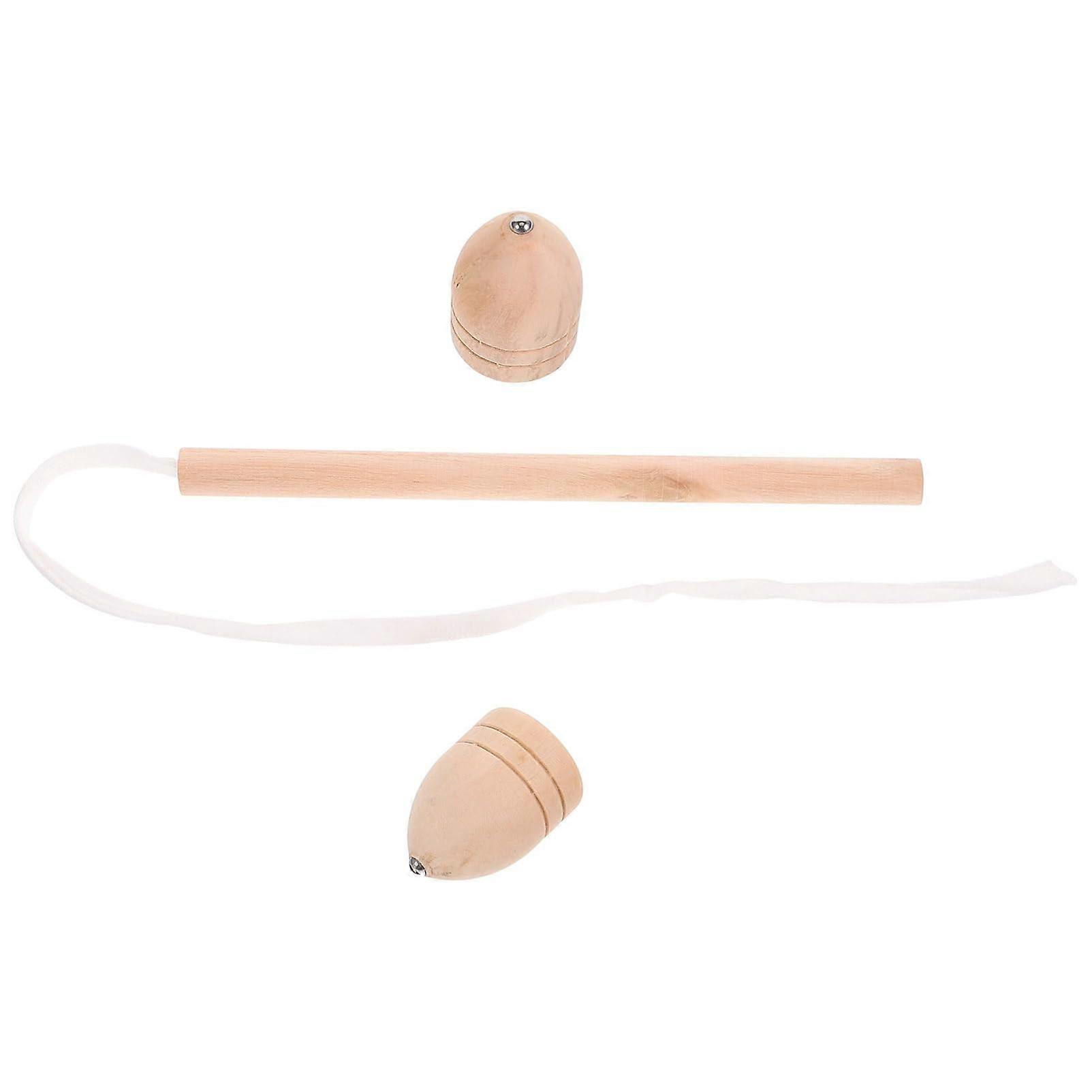 1 Set Wooden Gyroscope Traditional Wood for Educational Rotating Toy Nostalgic for Boys