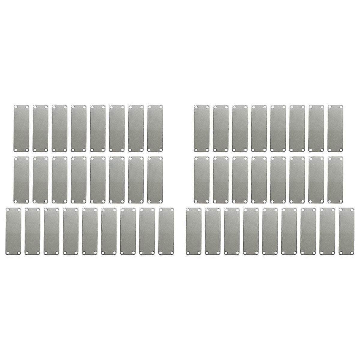 25 Pack Engraving Blank Tags Rectangle Stamping with 4 Holes 1Inx3In