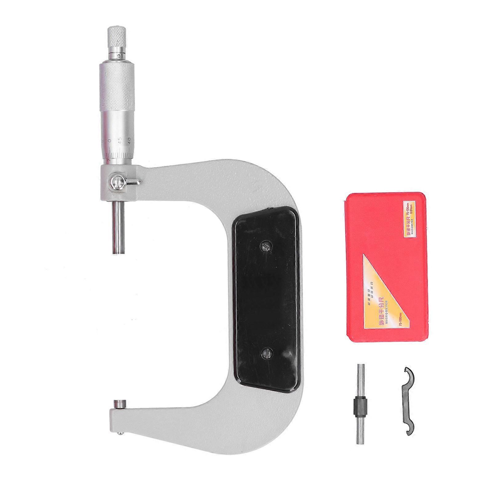 Micrometer High Accuracy Outer Diameter Spiral Caliper Stainless Steel Measuring Tool 75‑100mm