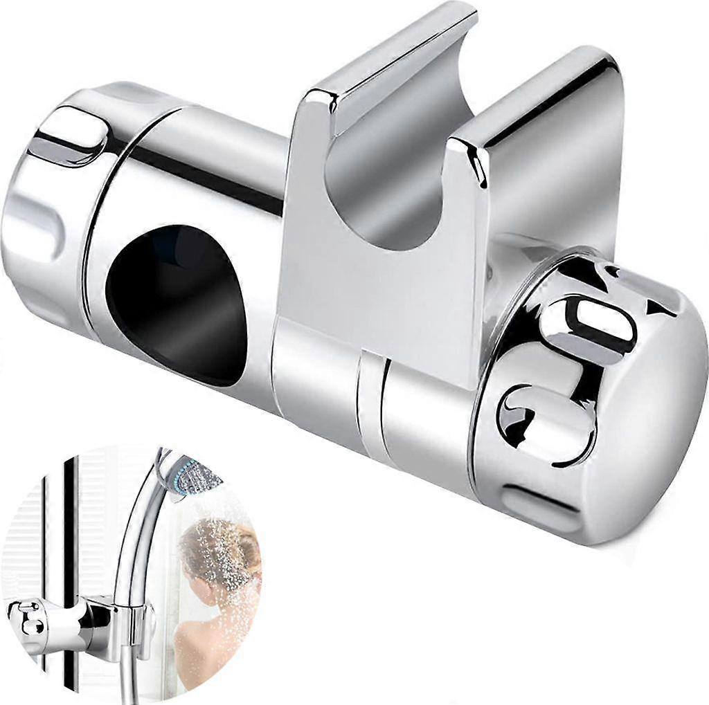 Adjustable 360° Shower Head Holder: ABS Plastic, Chrome – For 25mm Slide Rails