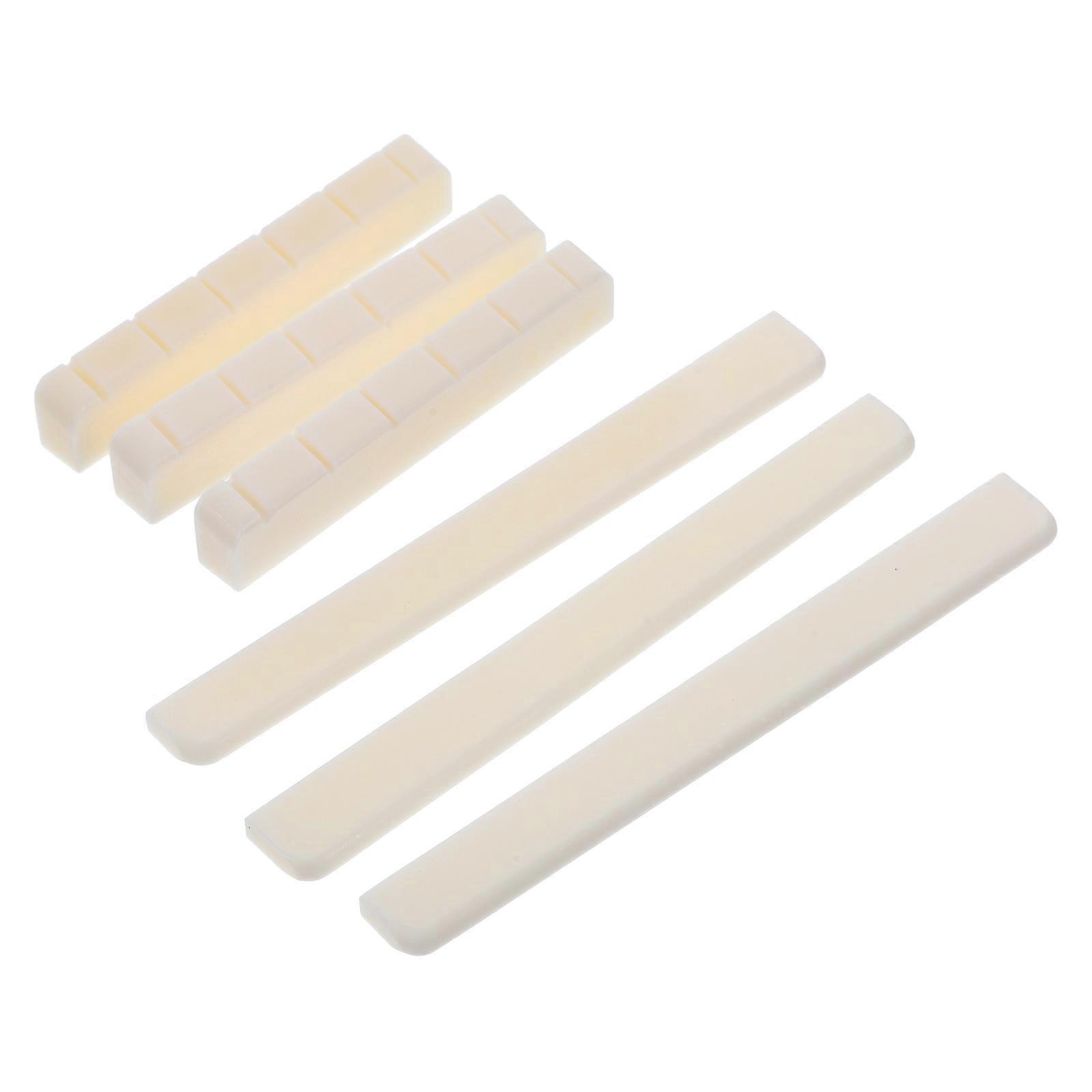3 Pairs Natural Bone Classical Guitar Bridge Saddles for Acoustic Folk Guitar – Easy Installation, Ergonomic Design, Durable & Comfortable String