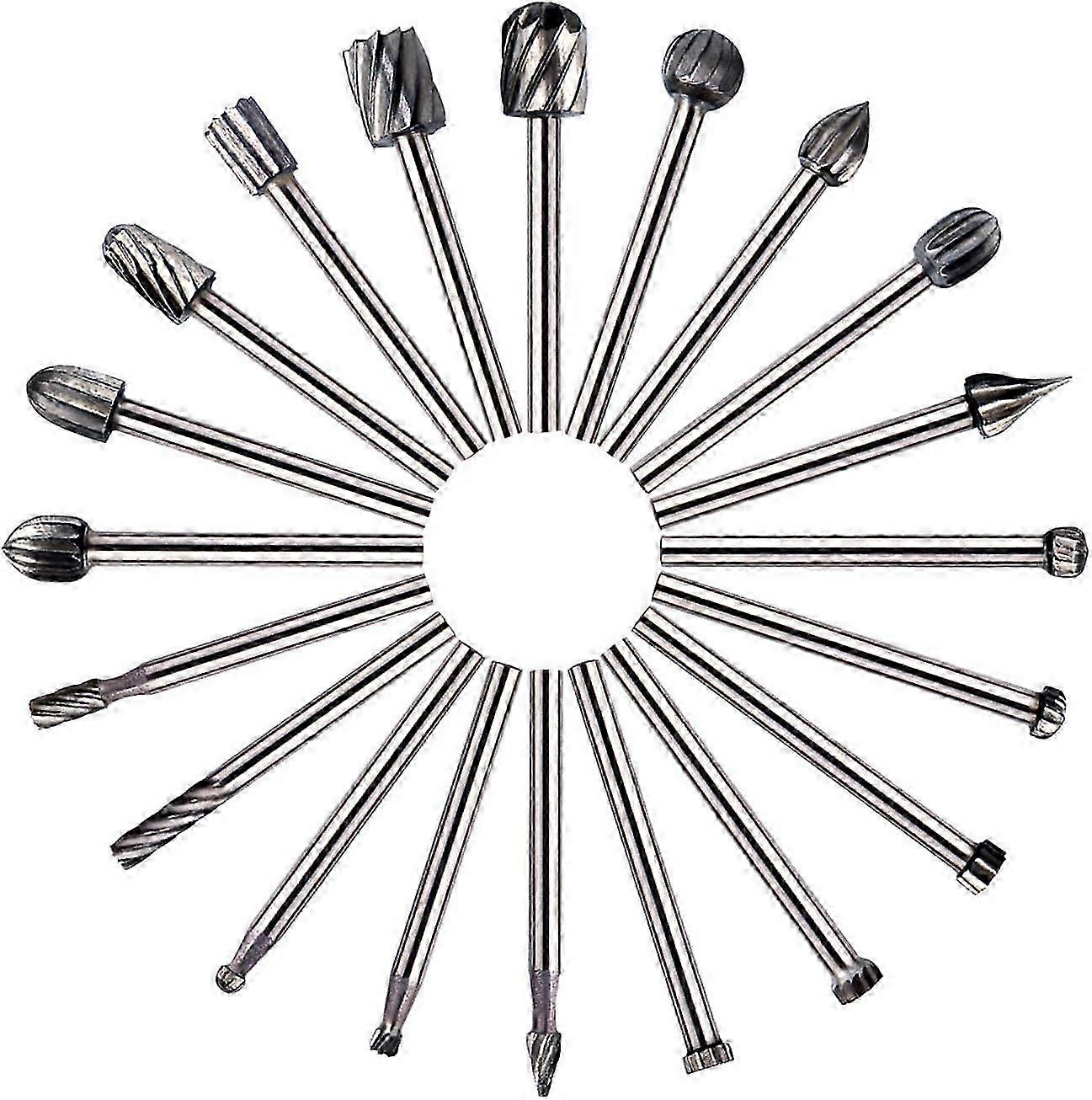 20Pcs HSS Milling Bits & Woodworking Routing Tool Set with 3mm Shank - Rotary Tool Accessories for DIY Carpentry & Engraving