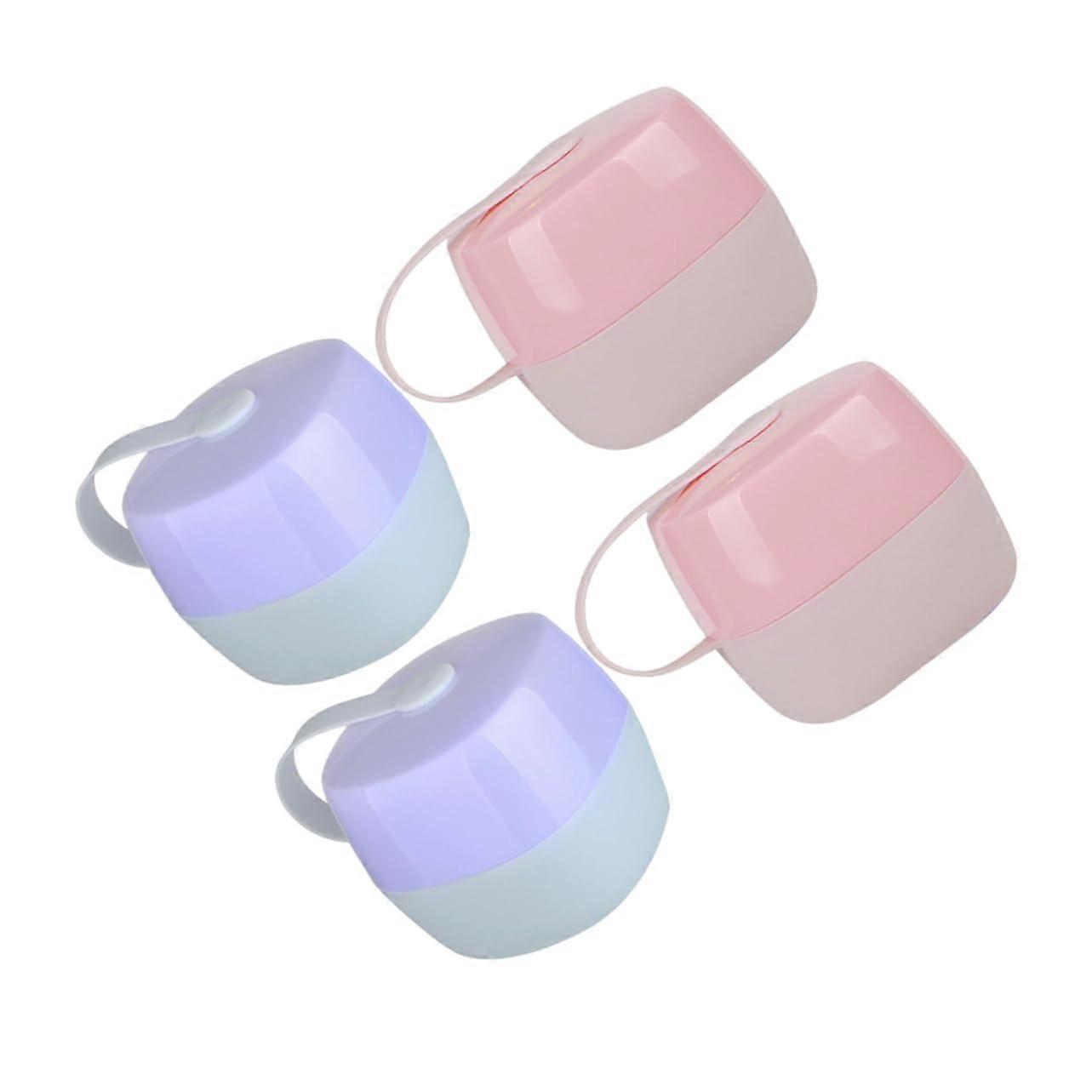 4Piece Storage Box Portable Pacifier Holder Versatile Pacifier Case Modern Design for Small Baby Items