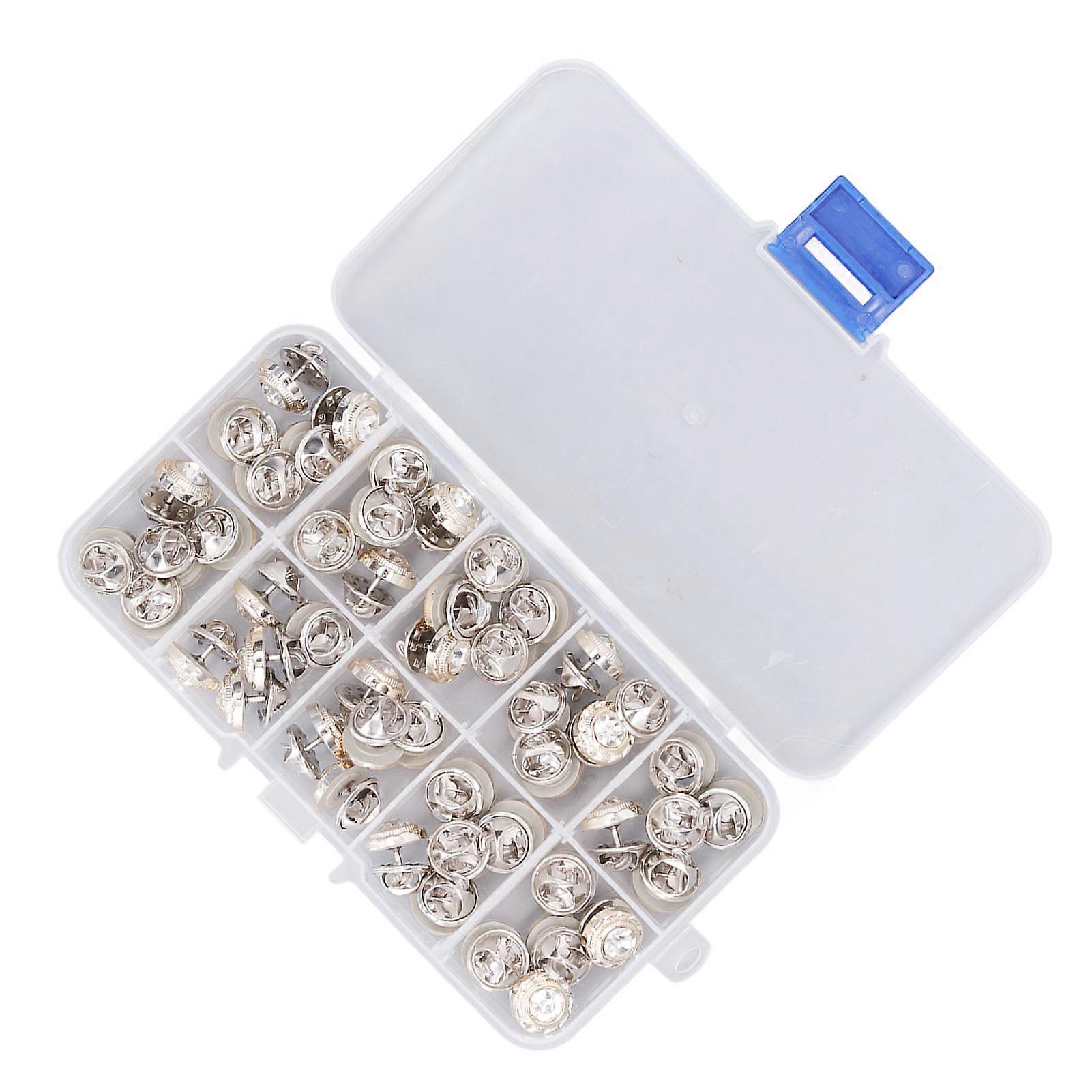 150pcs Brooch Button DIY Handcraft Invisibility Anti Exposure Detachable Button Pins Snap Buttons with Storage Box for Leather Round with Rhinestones