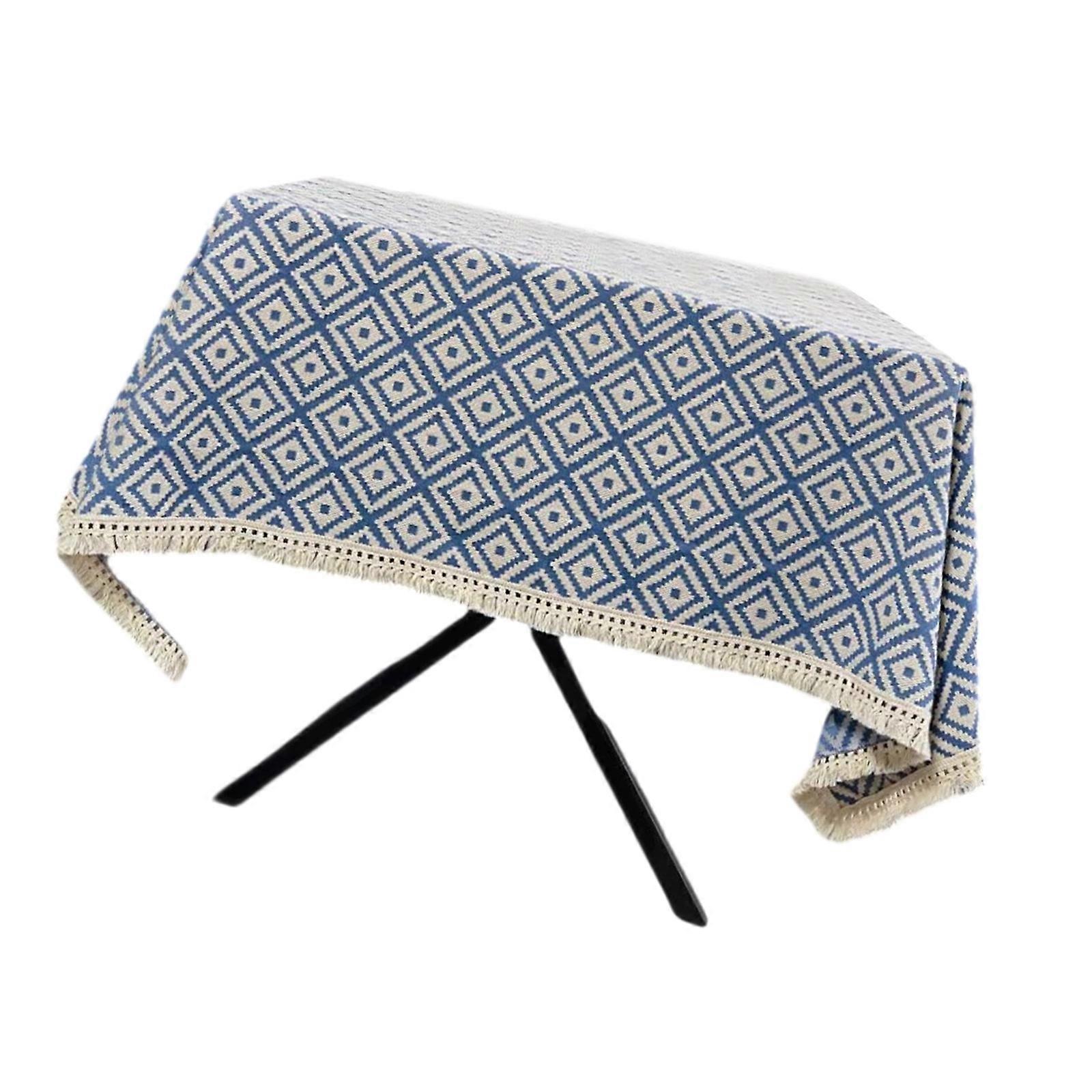 Textured Linen Look Table Protectors Fringed Border Stains Resistant Tablecloth For Kitchen Counter Coffee Table Decors Multicolor