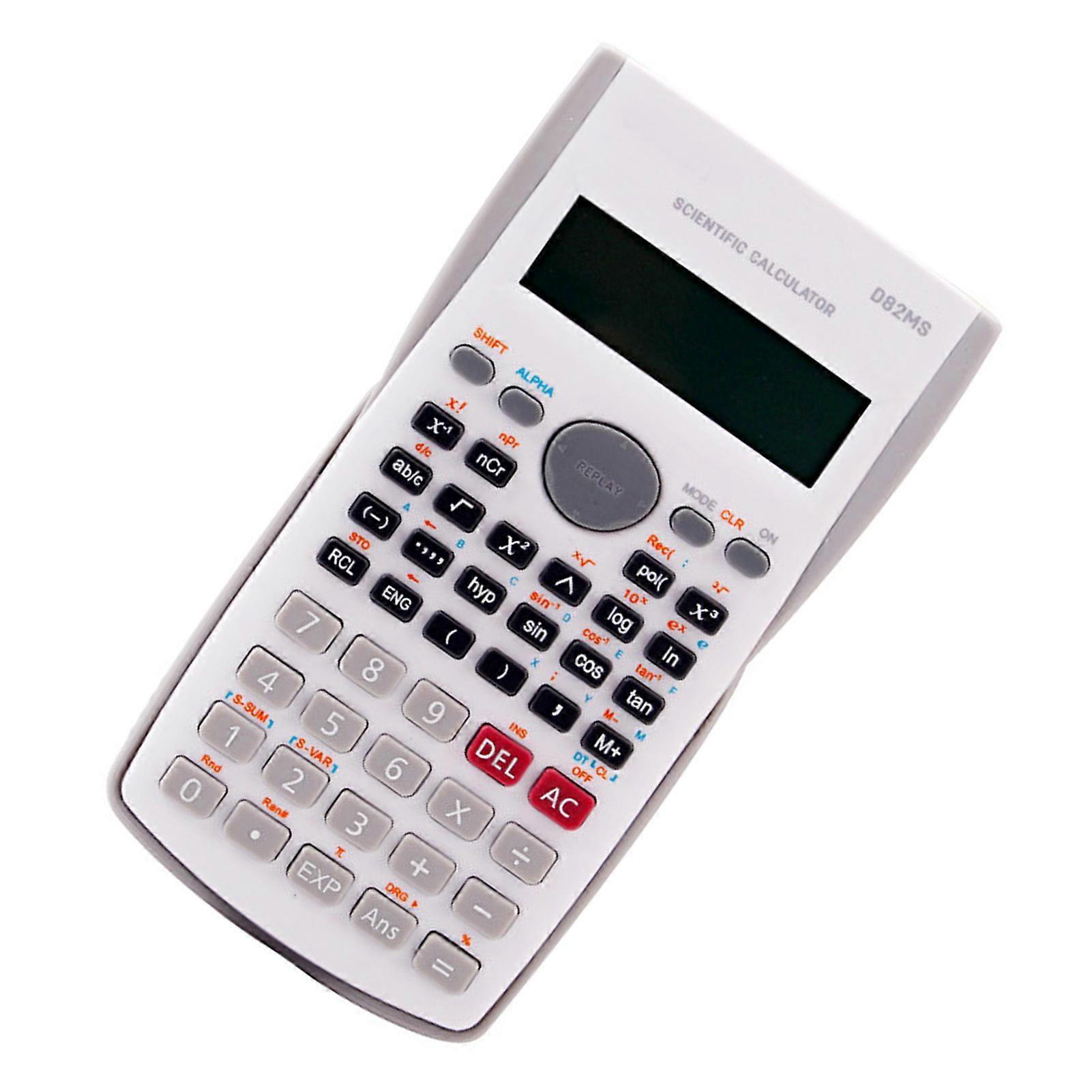 Scientific Calculator Two Line Display Fraction Calculation Automatic Shutdown 12 Bit Function Calculator for Students White