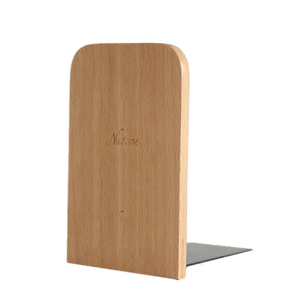 Decorative Bookend Wood Heavy Duty Office Use 13x8x7.5cm Anti-Slip Tidy Keeper 2Pcs