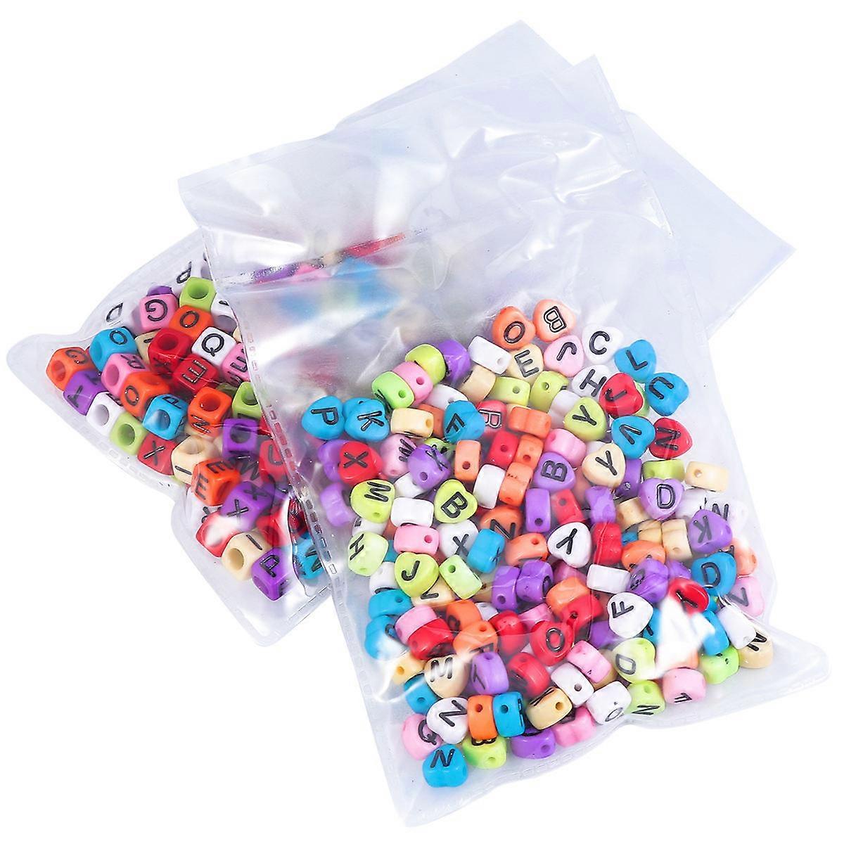 Letter Beads For Jewelry Making Diy Craft Accessories Square Shape Assorted Color 400Set
