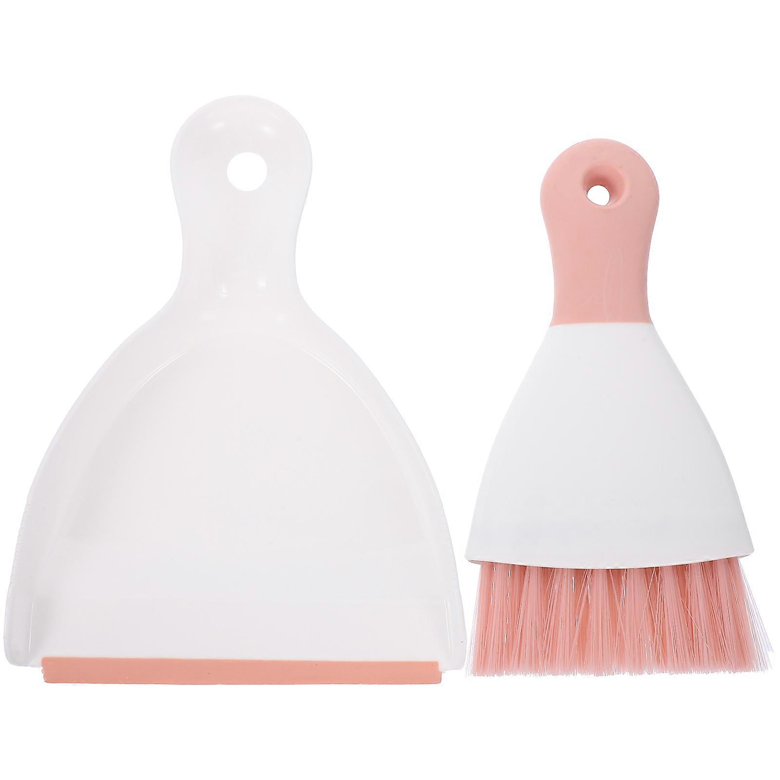 Tiny Broom Dustpan Set for Bookshelves Cabinet and Pet Owners Portable Cleaning 2Pcs