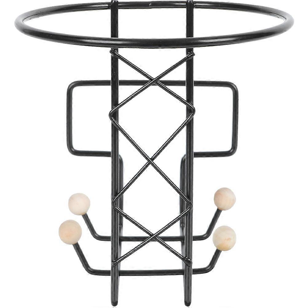 Black Iron Coat Rack for Home Use Sturdy and 6.7 Inches