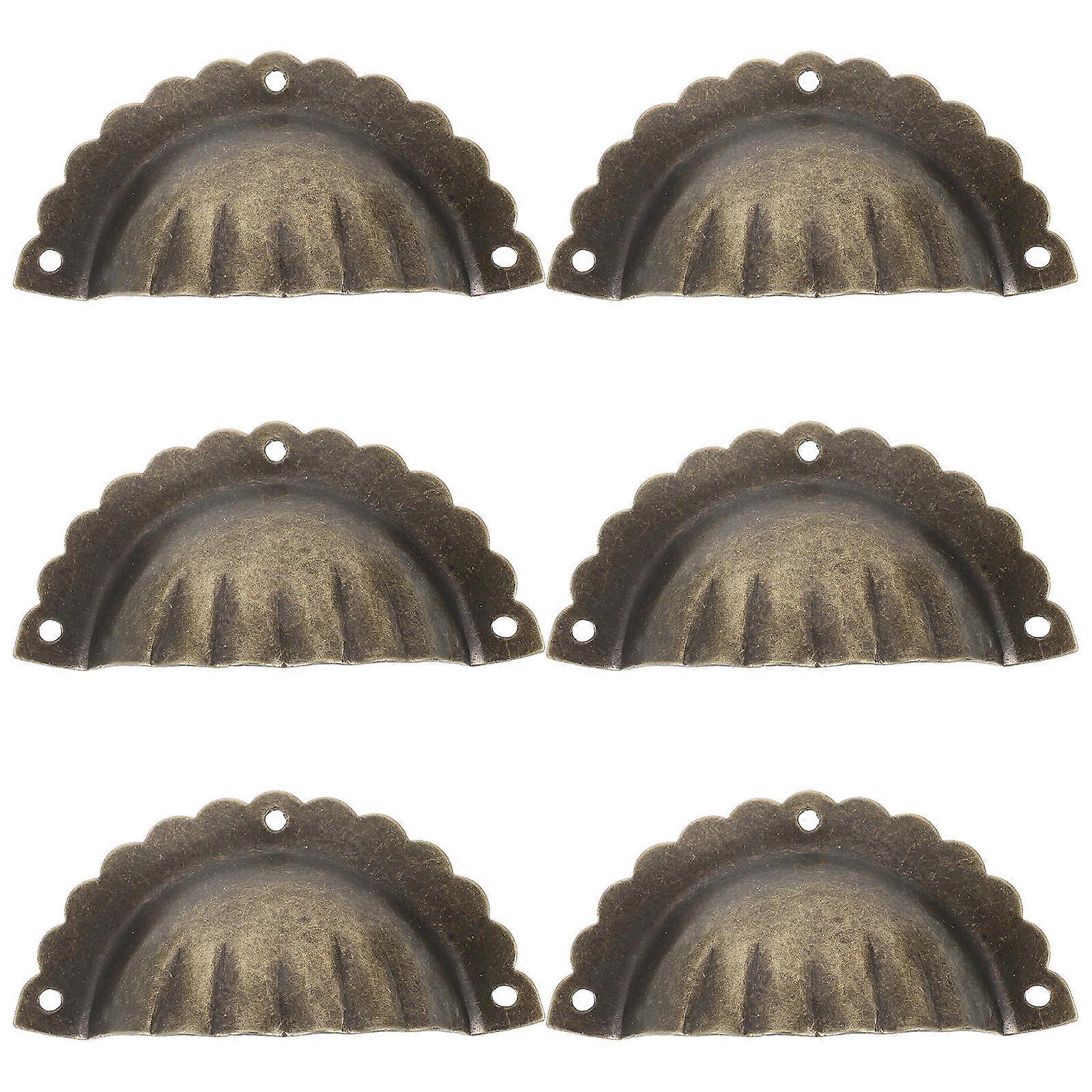 Vintage Cabinet Knobs Shell Semicircle Dresser Knobs for Home Use 6Pcs