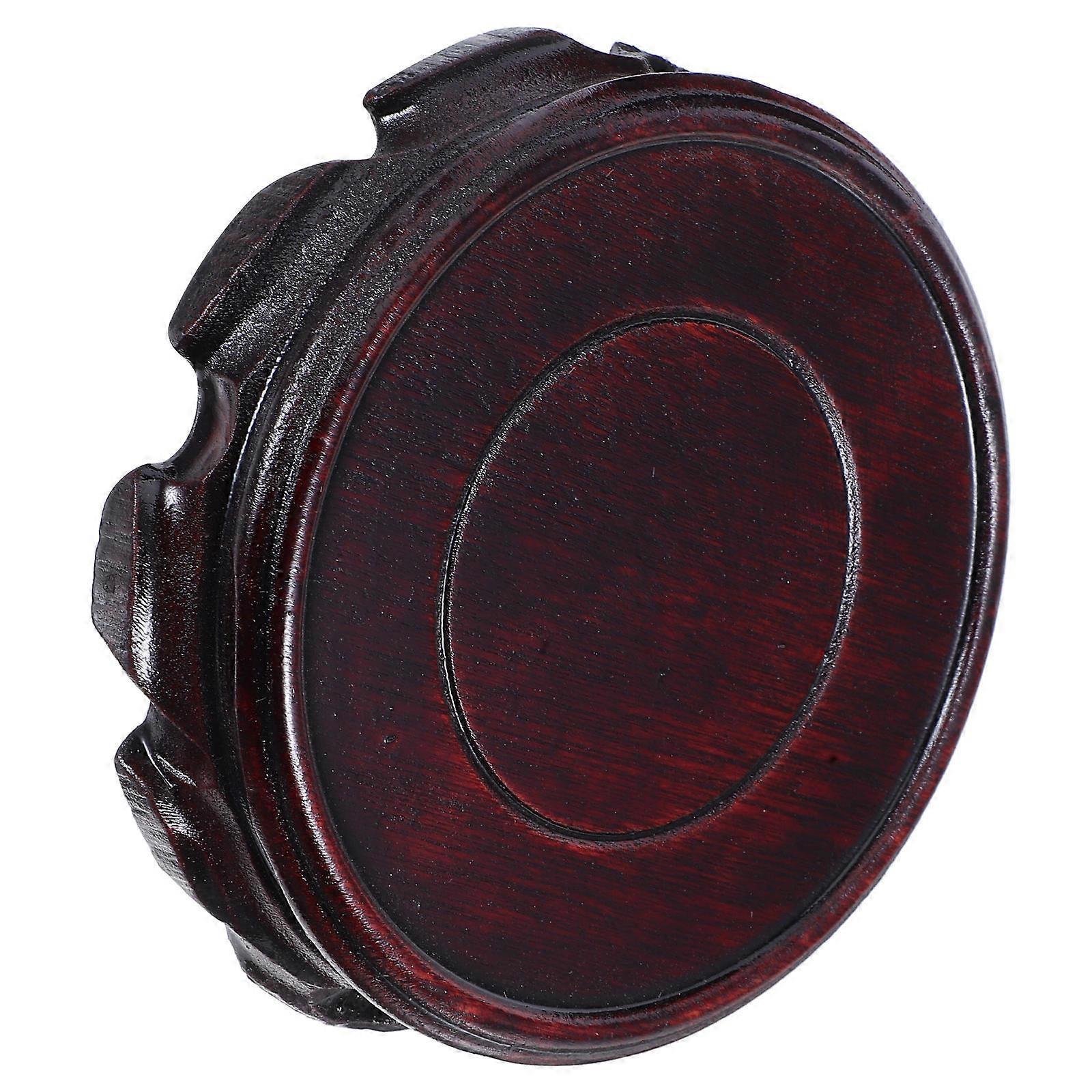 Wooden Display Stand for Plants with Elegant Design and Durable Wood Material Light Brown Round Base 6.3 Inches