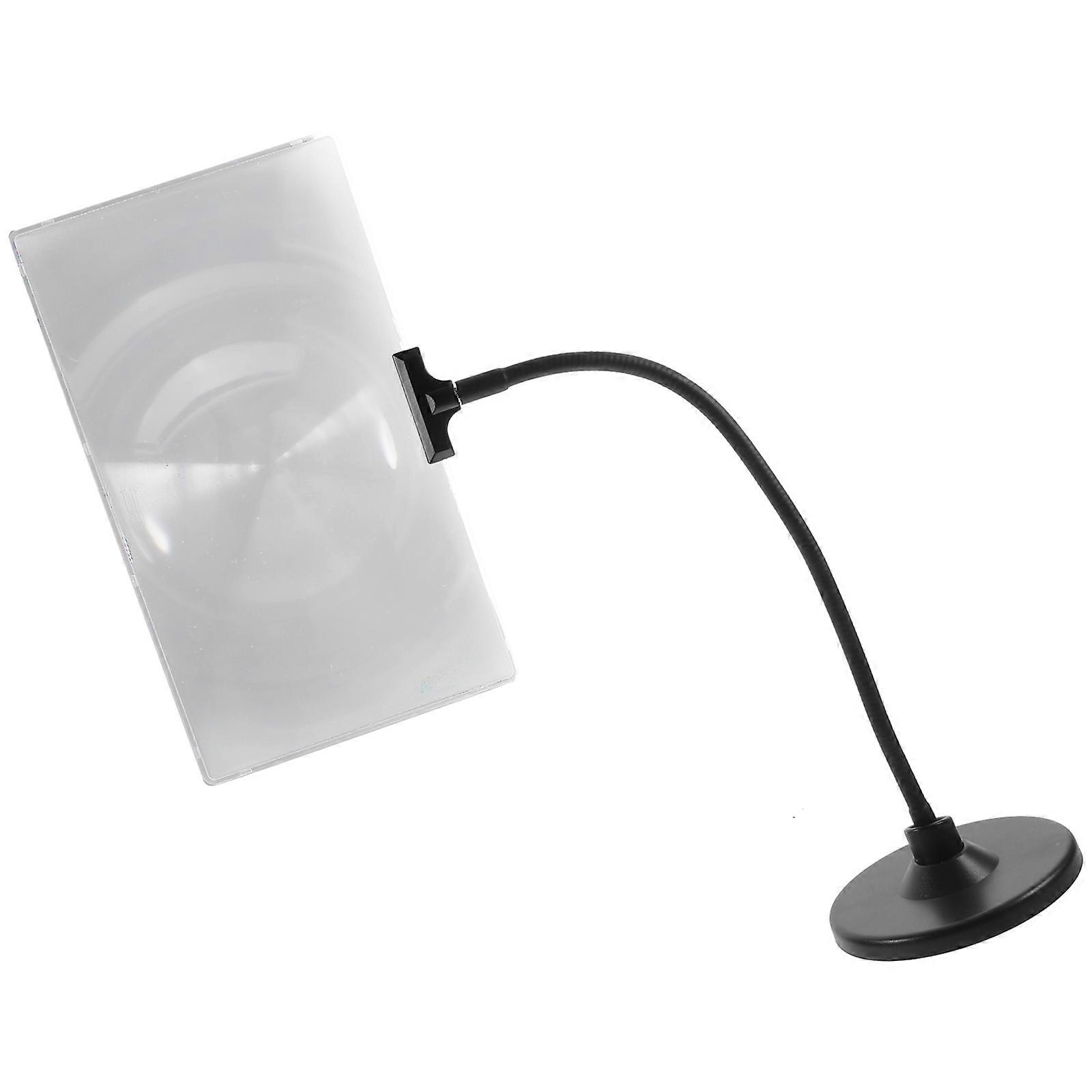 Super Large Black Magnifying Glass with Stand and Adjustable Bendable Hose for Reading and Crafts