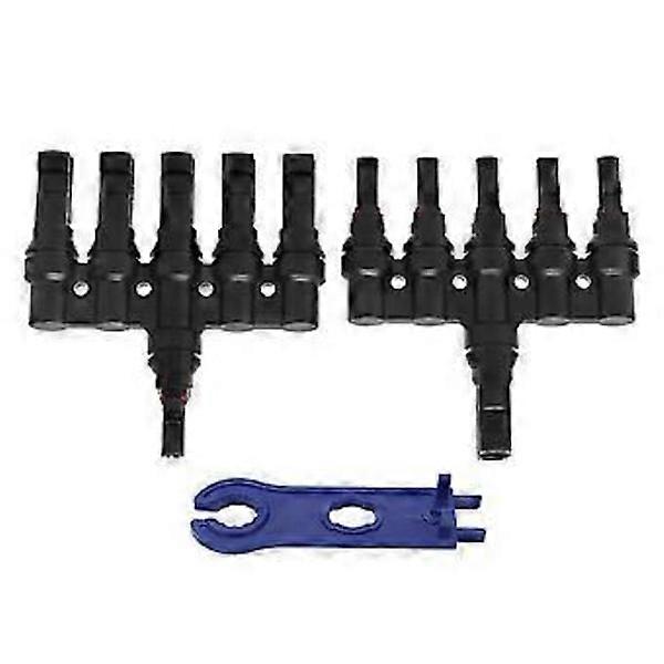 1 Pair Solar Panel Connector T Branch Cable Splitter Coupler Parallel with Key 1 to 5
