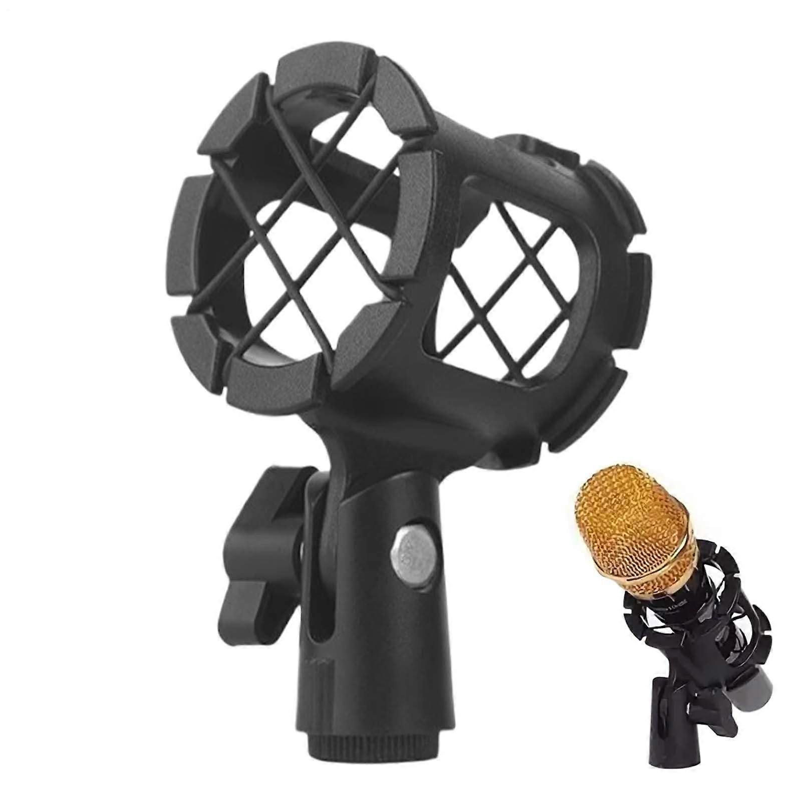 Microphone Shock Mount - Universal Anti-Vibration Shock Holder for Studio Microphones, Durable Clip for Clear Podcasts & Voiceovers