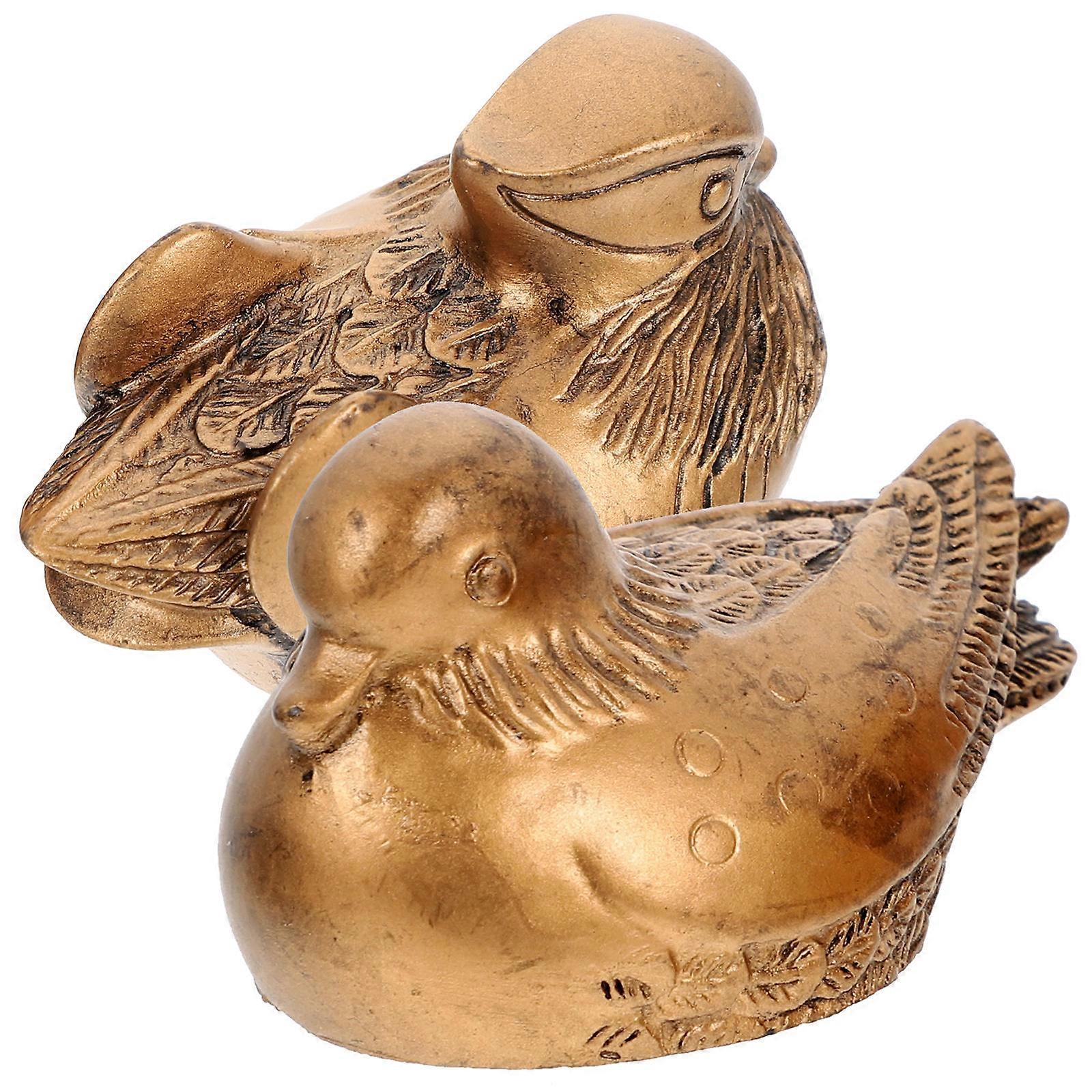 Duck Statue Wedding Gift for Desktop Decor 1Pair Resin