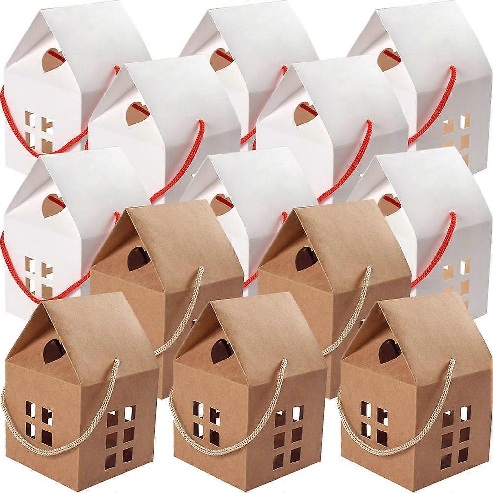 20 Creative Paper Gift Boxes for Storage with House Shape Design Assorted Color