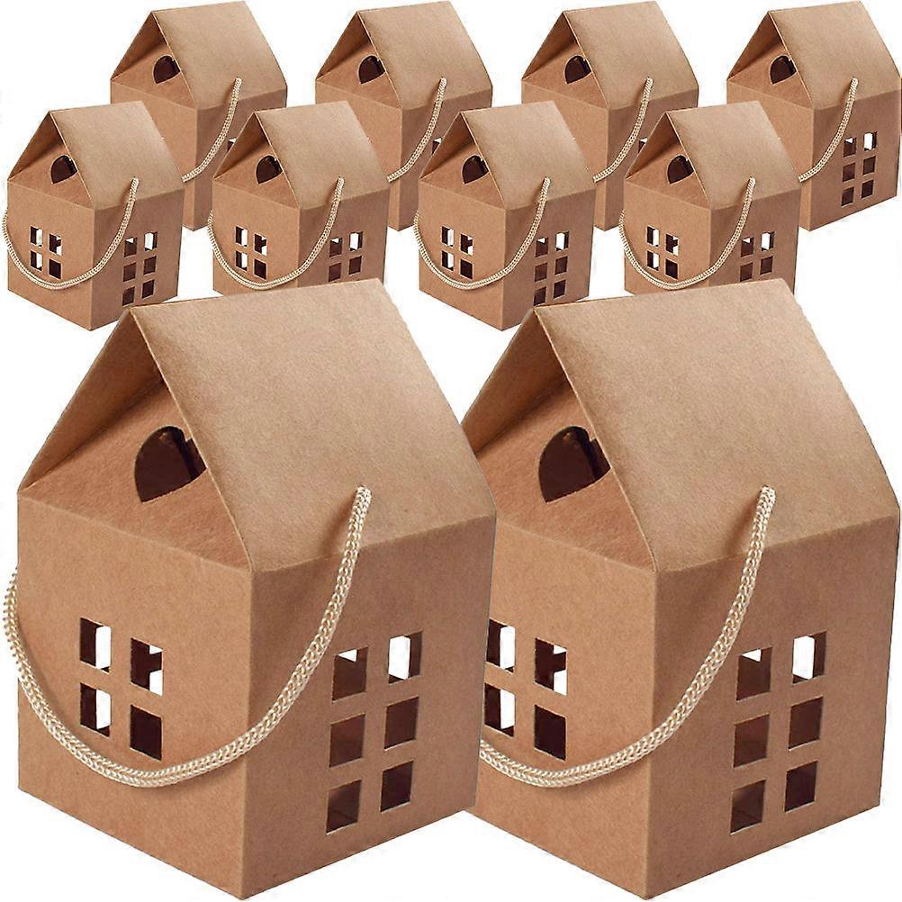 House Shaped Candy Boxes 10pcs Decorative Party Favors for Sweets, Snacks, Holidays, and Daily Use Lightweight & Chic Containers