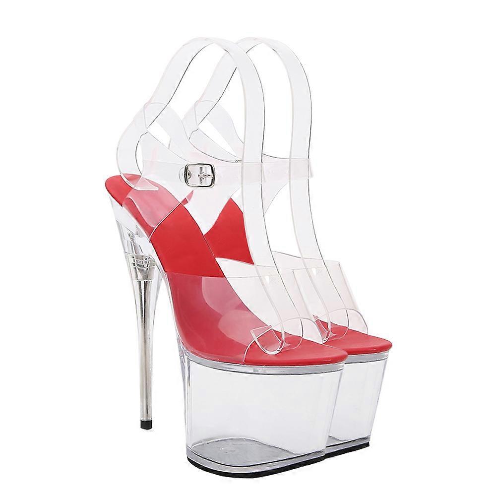 Elegant Appearance Transparent Strap Heels For Nightclubs Ladies Size 39EU 1 Pair