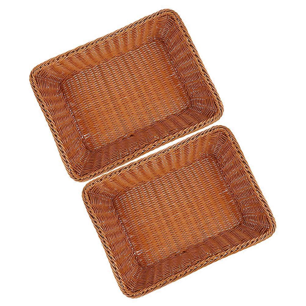 Snack Trays Woven Serving Tray For Household Items 2Pcs