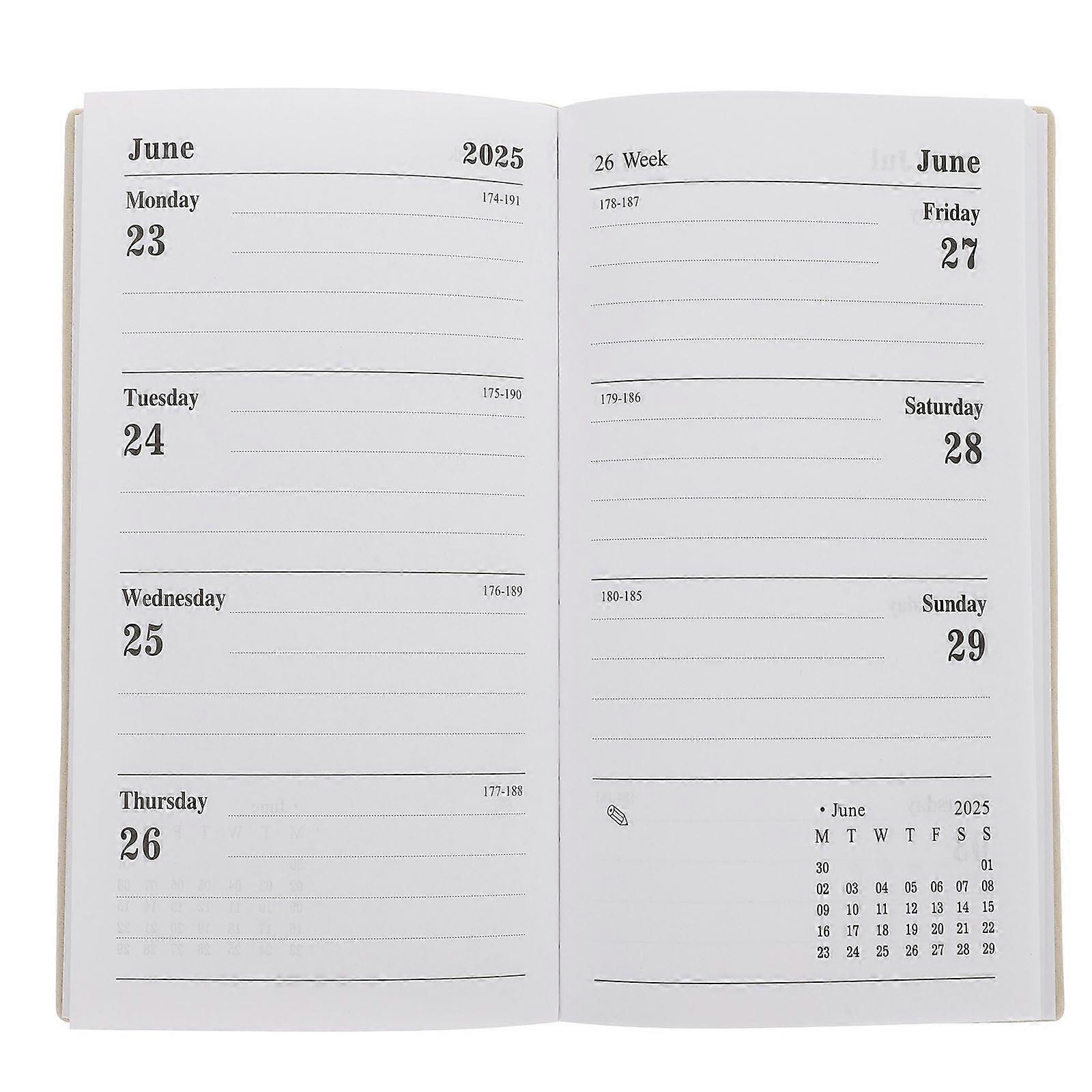 Green PU Cover Paper Planner notepad for Writing with A6 Size Travel Friendly