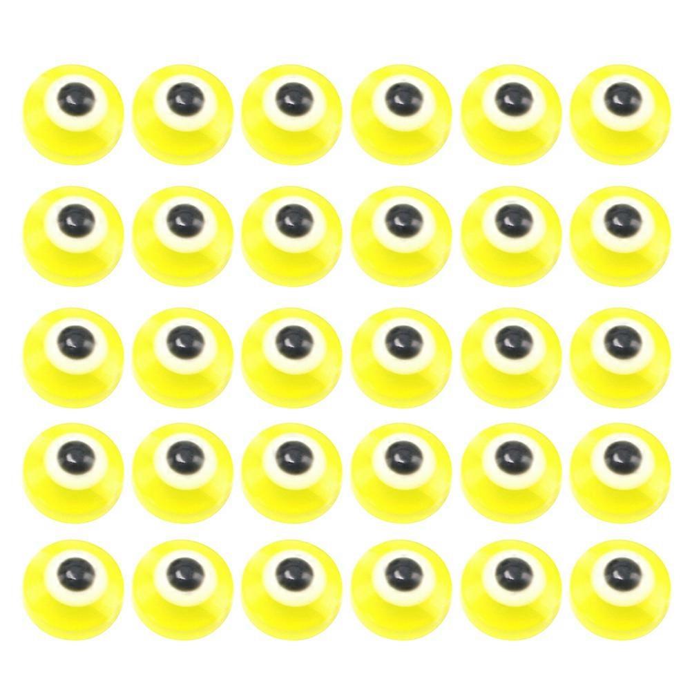 100 قطعة من البلاستيك الأصفر مقلة العين الخرز لصنع المجوهرات الملحقات 0.8 * 0.5 * 0.5 سم مثالية للمشاريع الحرفية