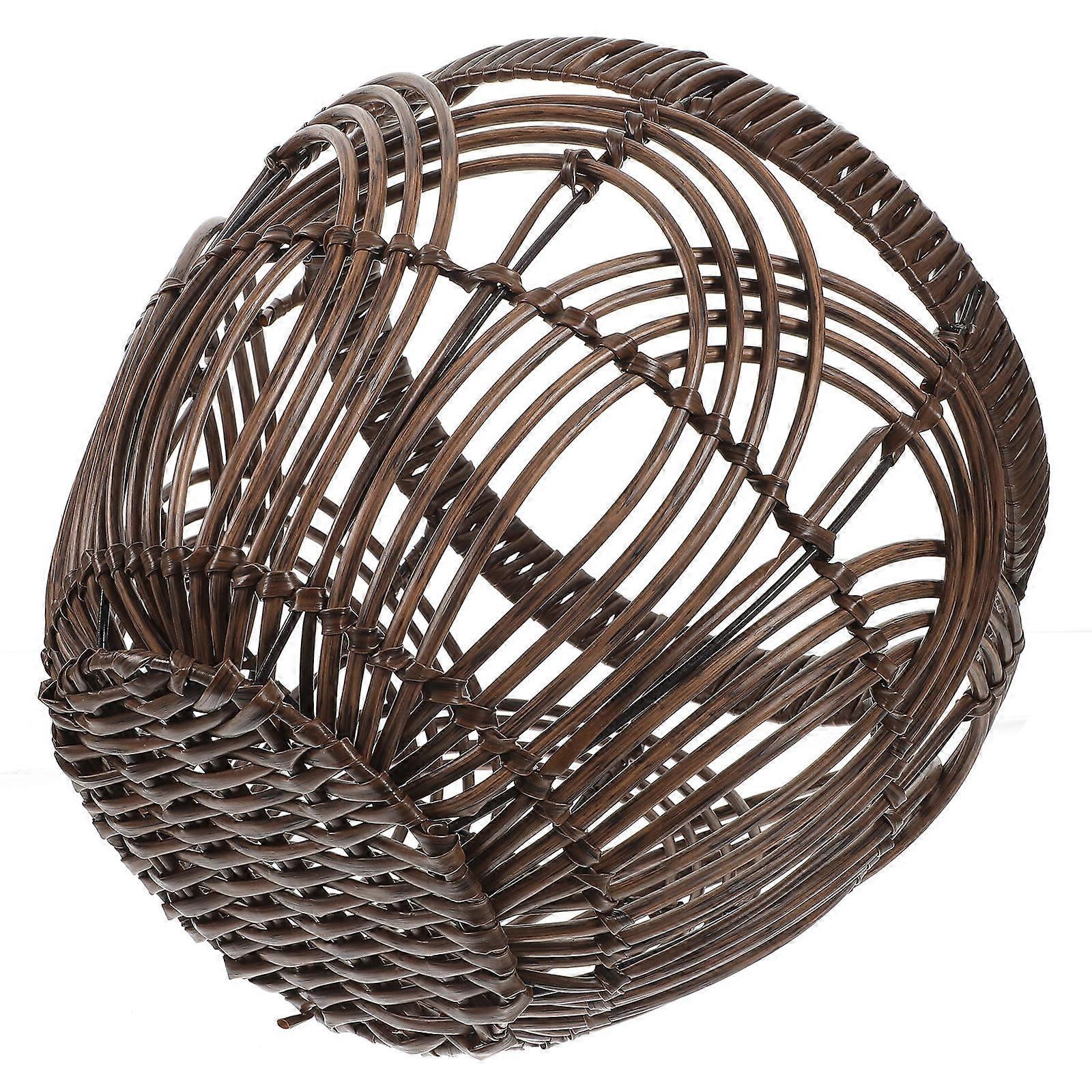 Coffee Imitation Rattan Woven Storage Basket for Home Use with Simple Design and Fine Workmanship 10.5 x 8.5 x 4.5 Inches