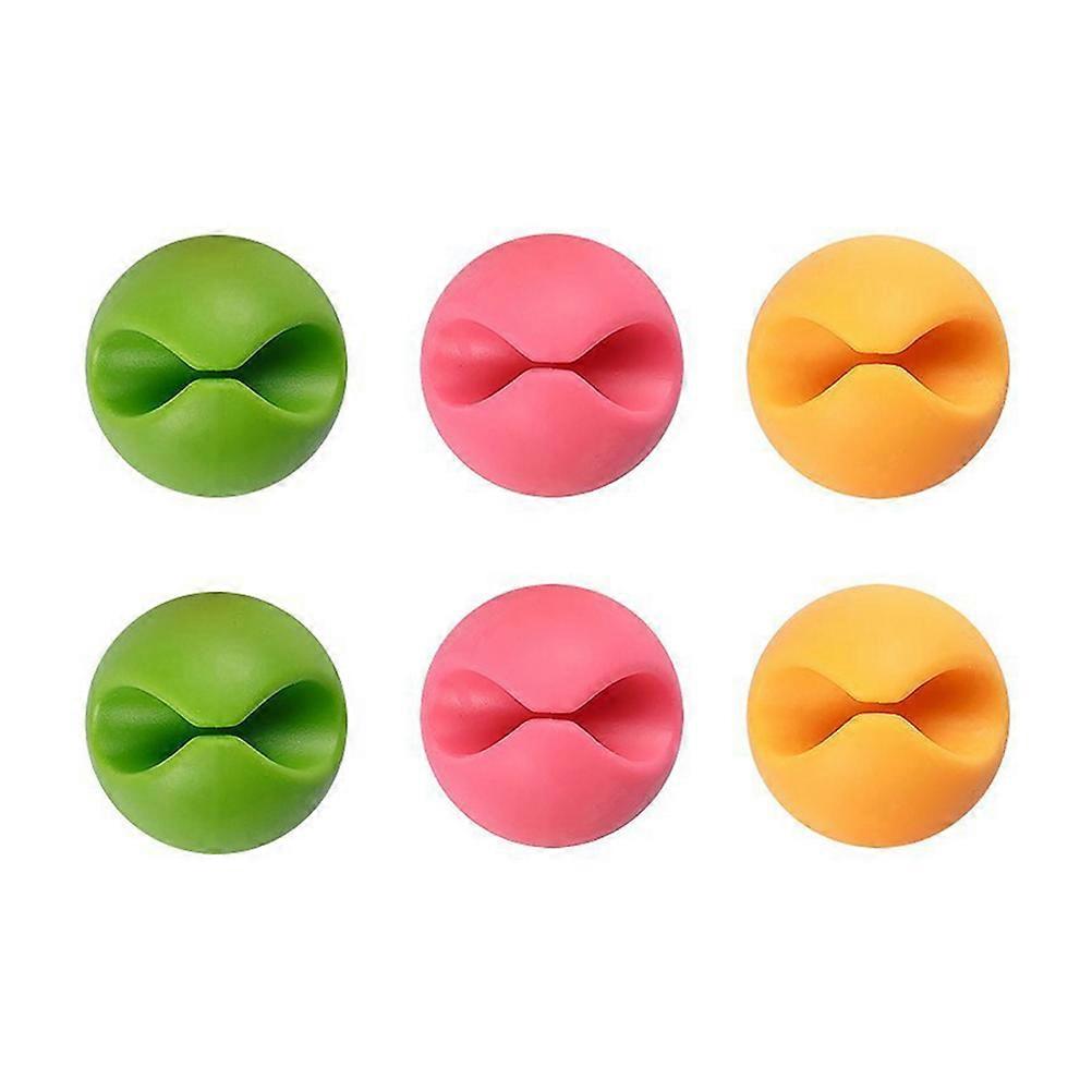 Cable Clips for Cord Management with Adhesive Backing Assorted Color Plastic 6 Pieces