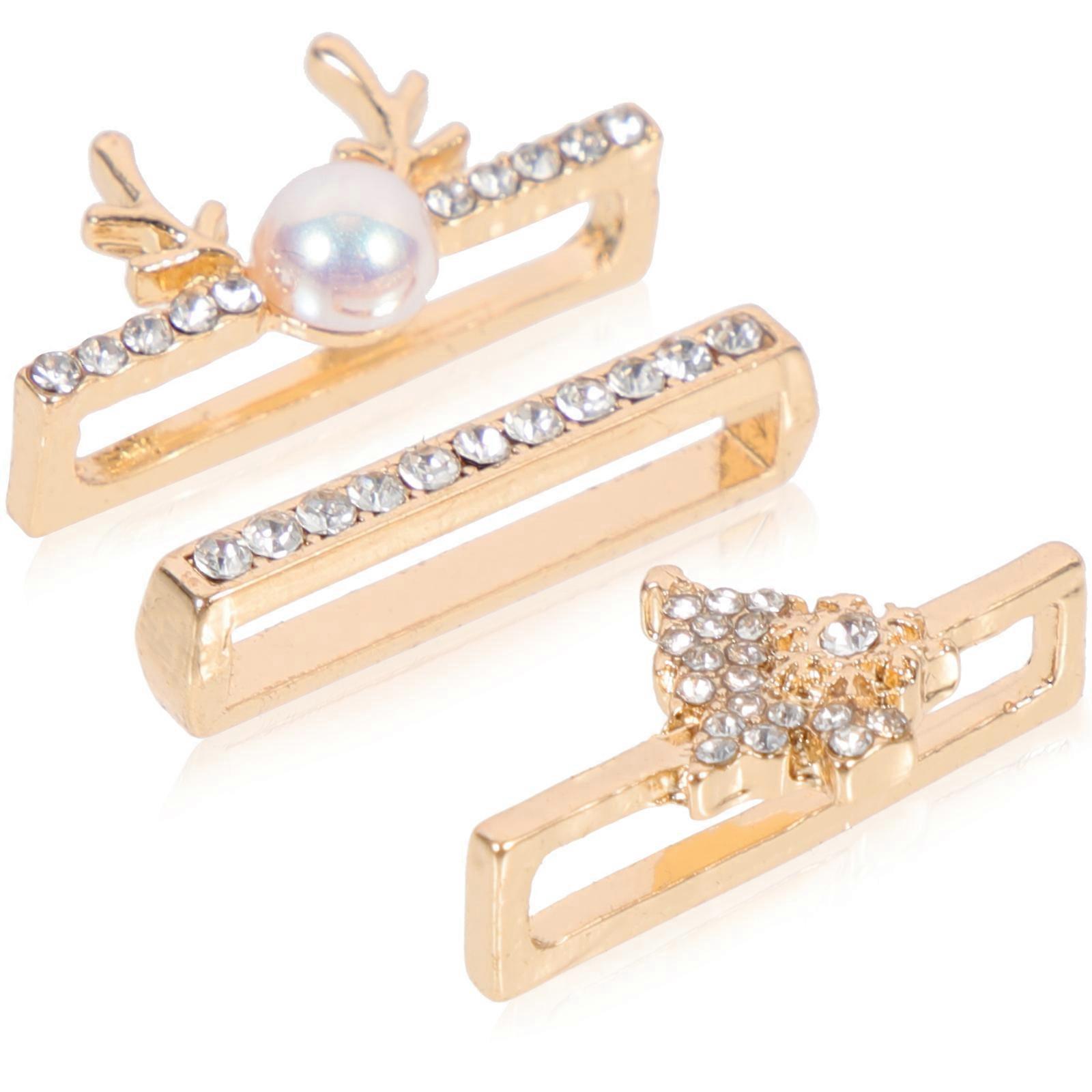 3pcs Alloy Watch Strap Charms, Durable Decorative Rings for Smartwatch Bands, Smooth Edges, Fine Workmanship, Jewelry Style Ornaments for Enhanced